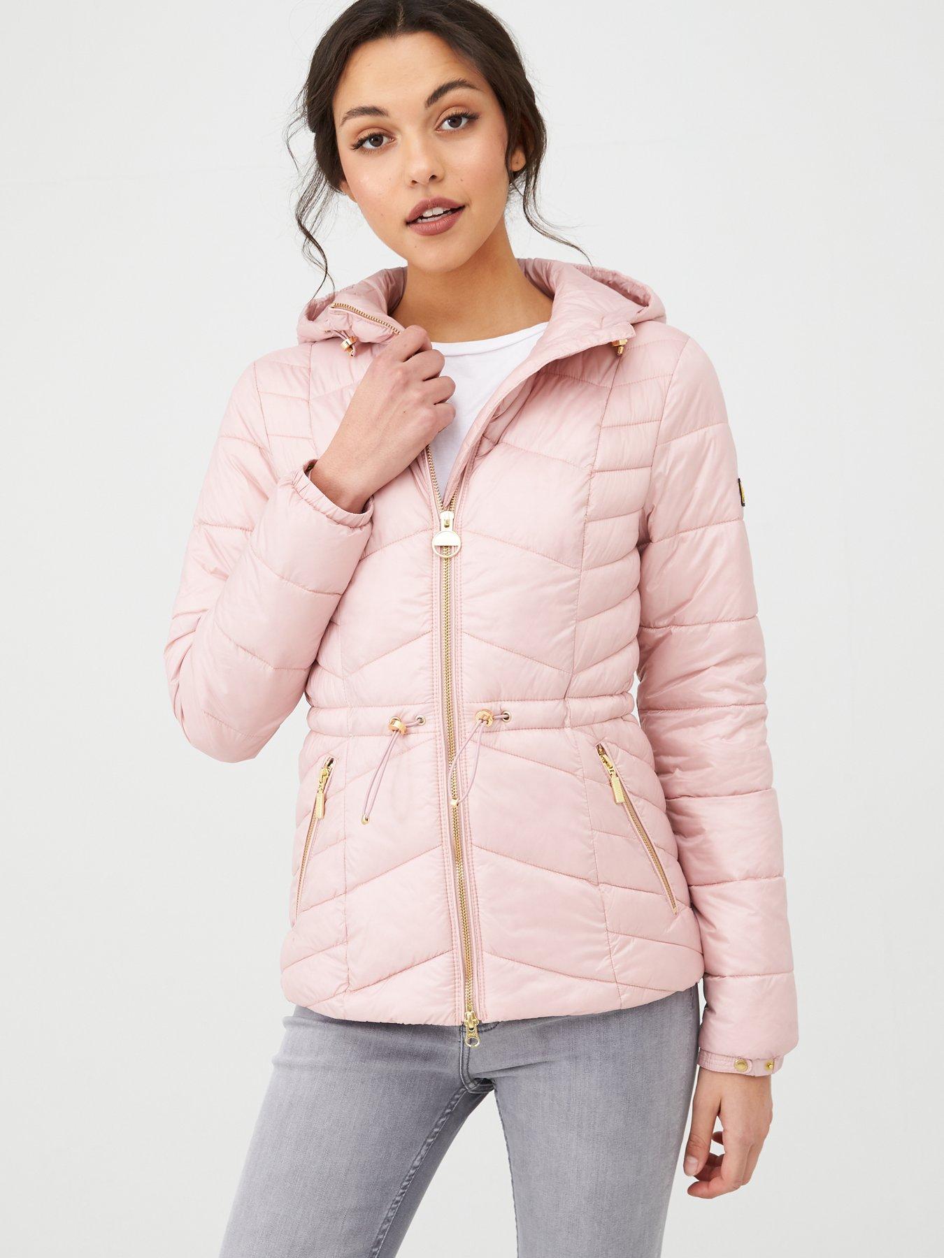 ladies pink quilted barbour jacket