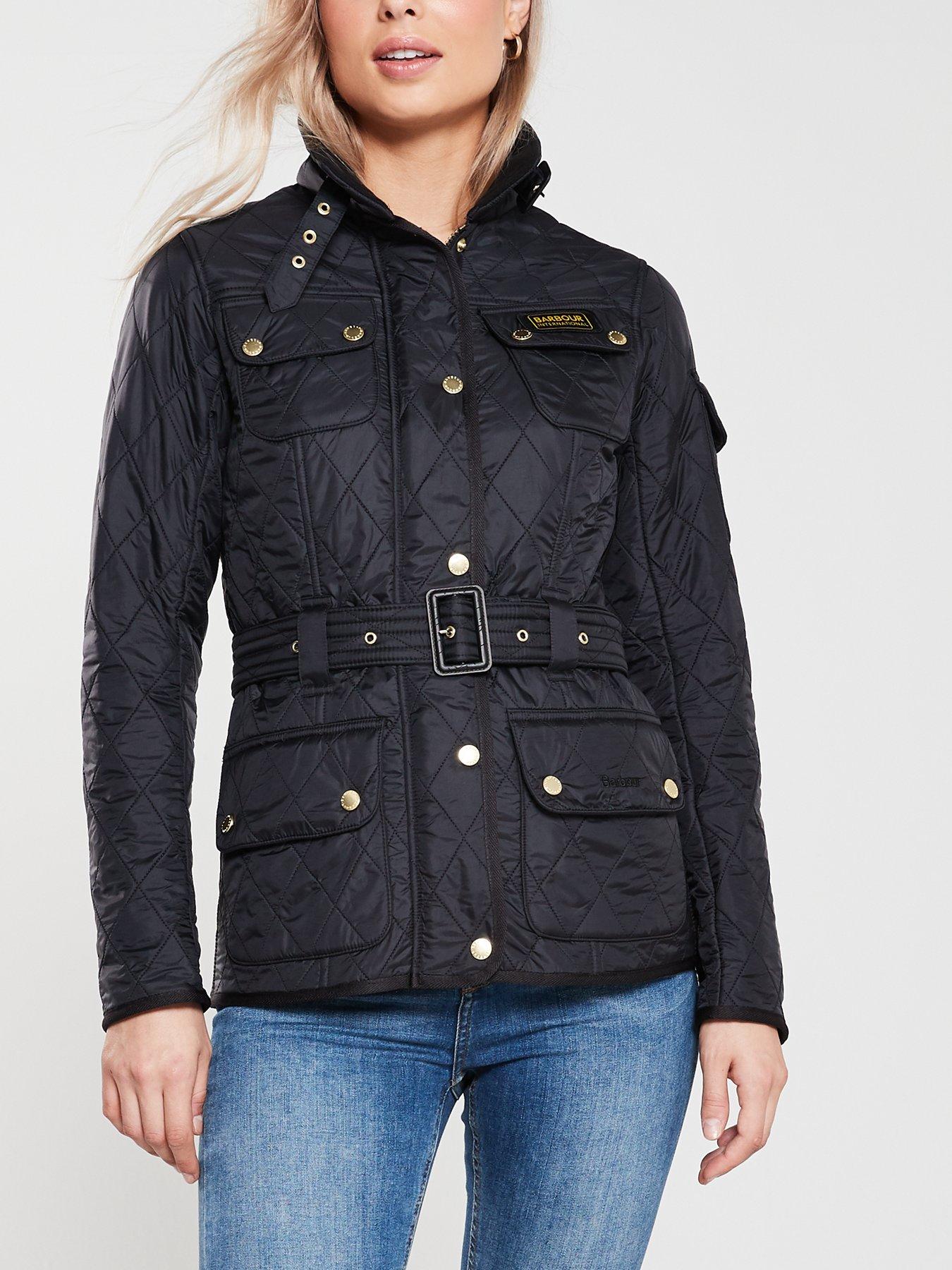 women's barbour international polarquilt jacket black
