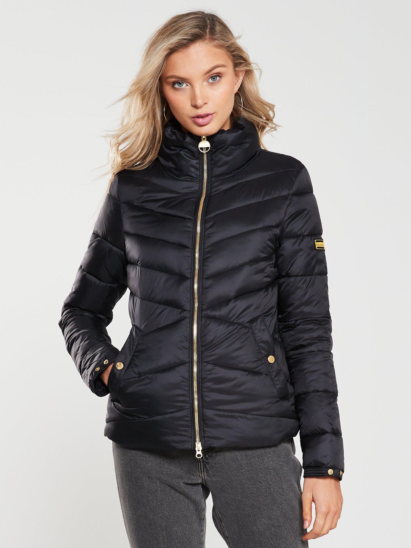 ladies black barbour quilted jacket