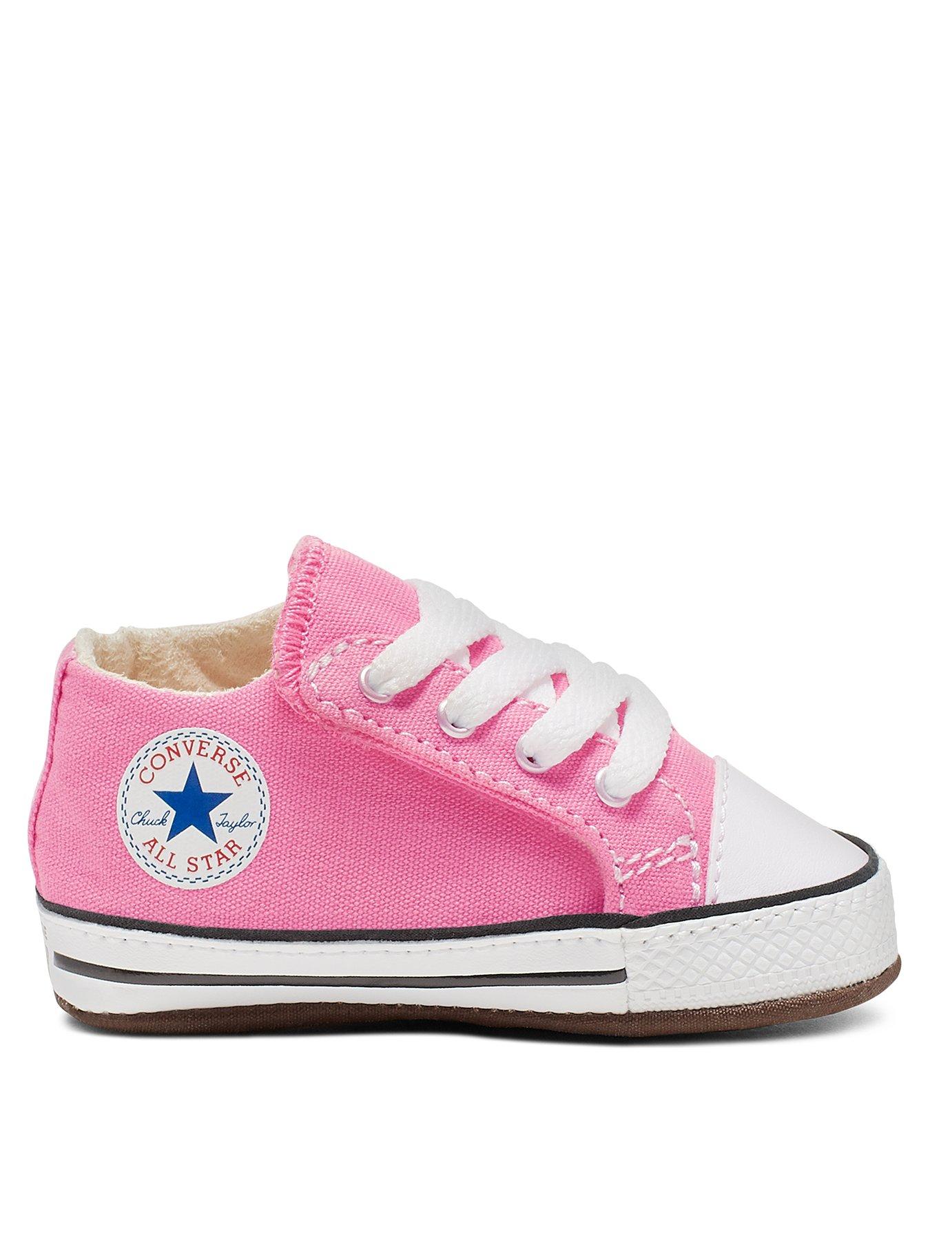 pink and white converse all star