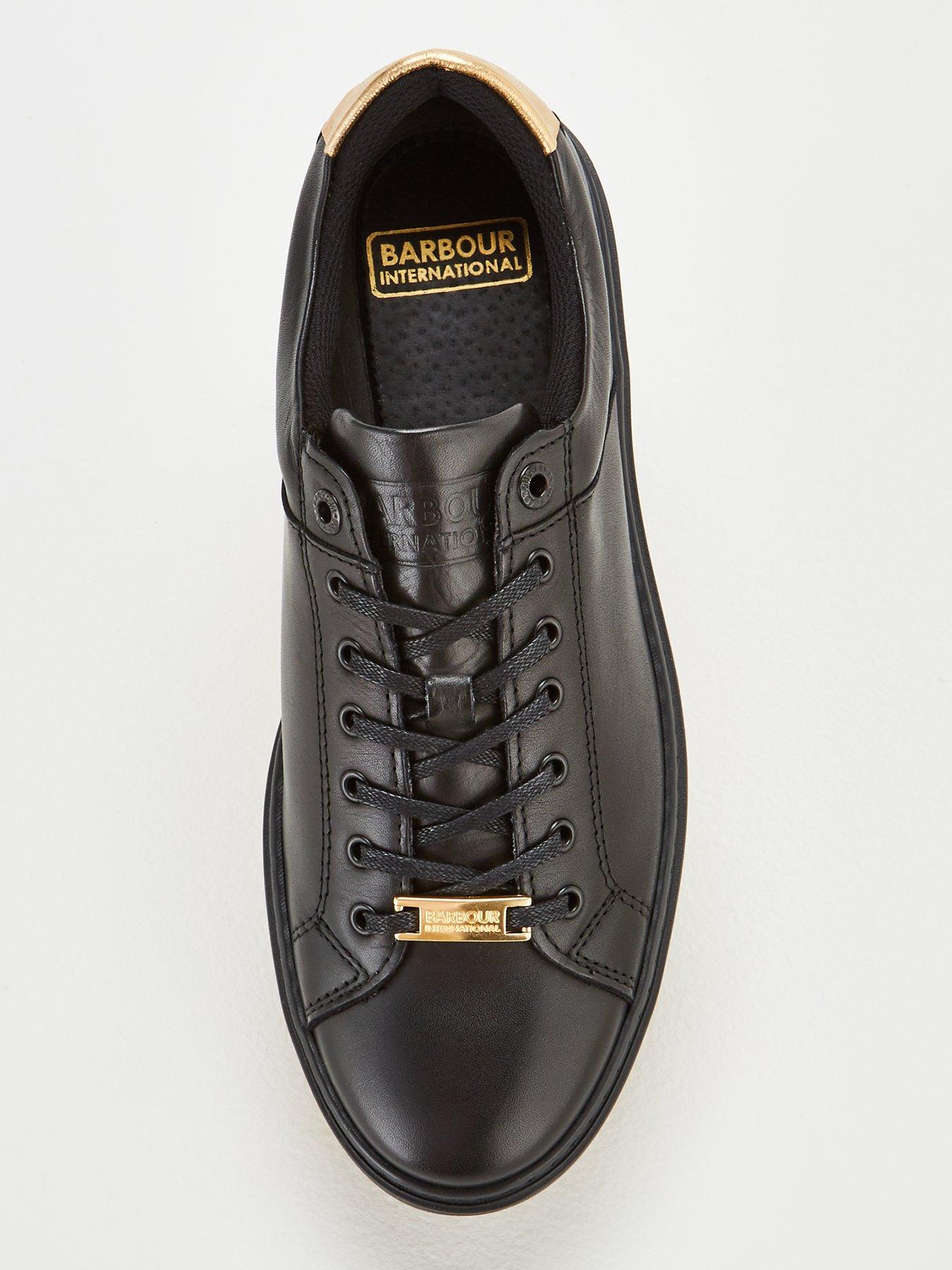 barbour black trainers