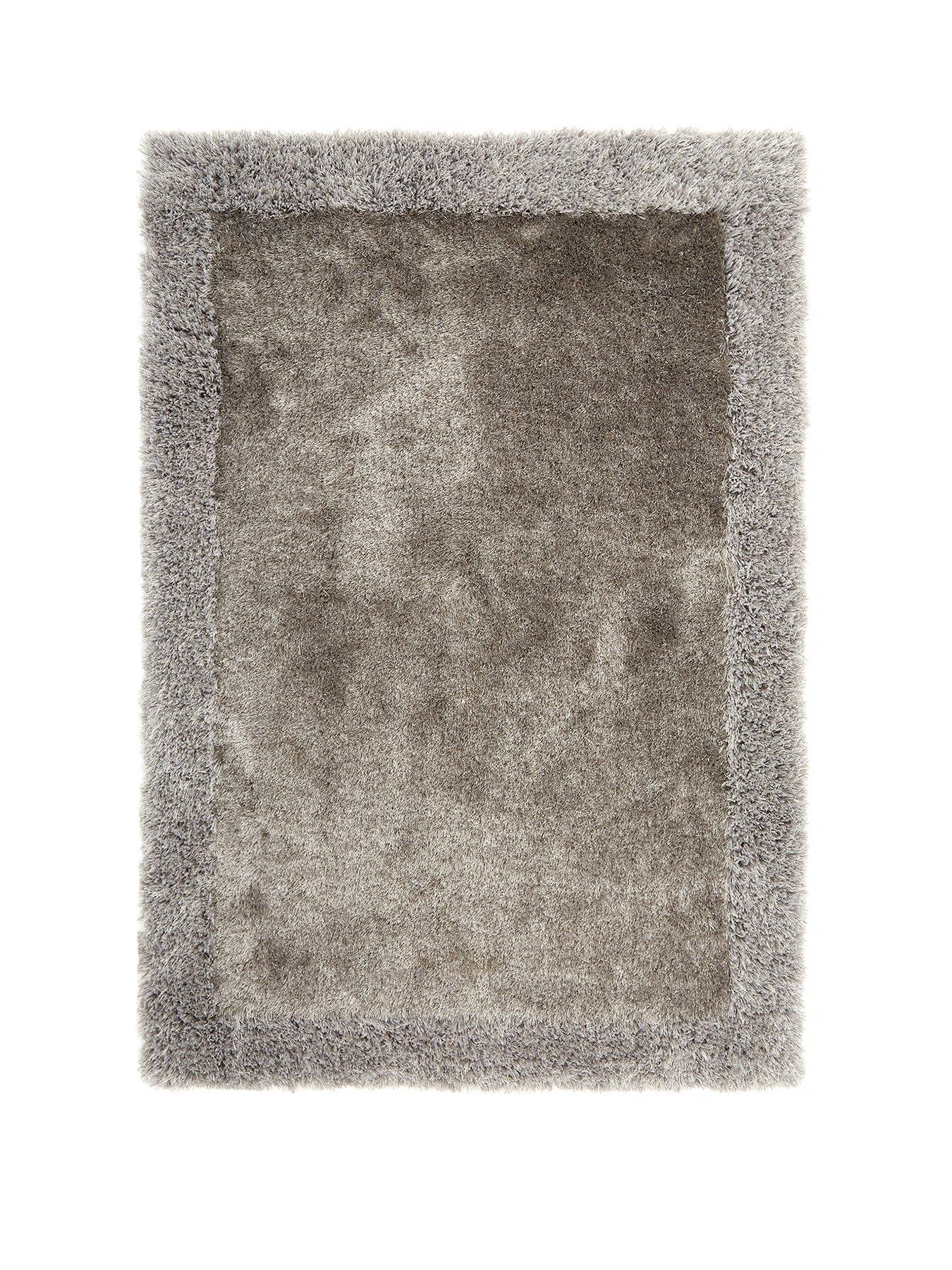 Product photograph of Shimmer Shaggy Border Rug from very.co.uk