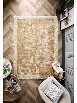 Product photograph of Very Home Shimmer Shaggy Border Rug from very.co.uk