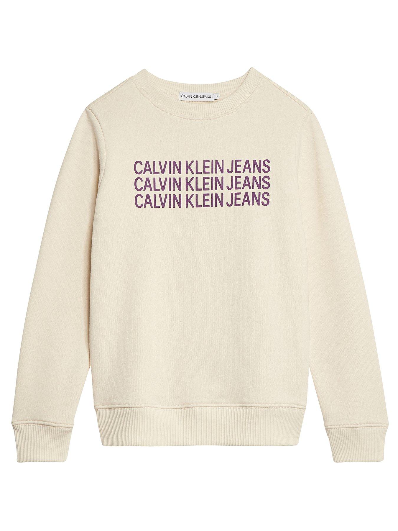 Calvin Klein Jeans Girls Triple Logo Crew Sweat review