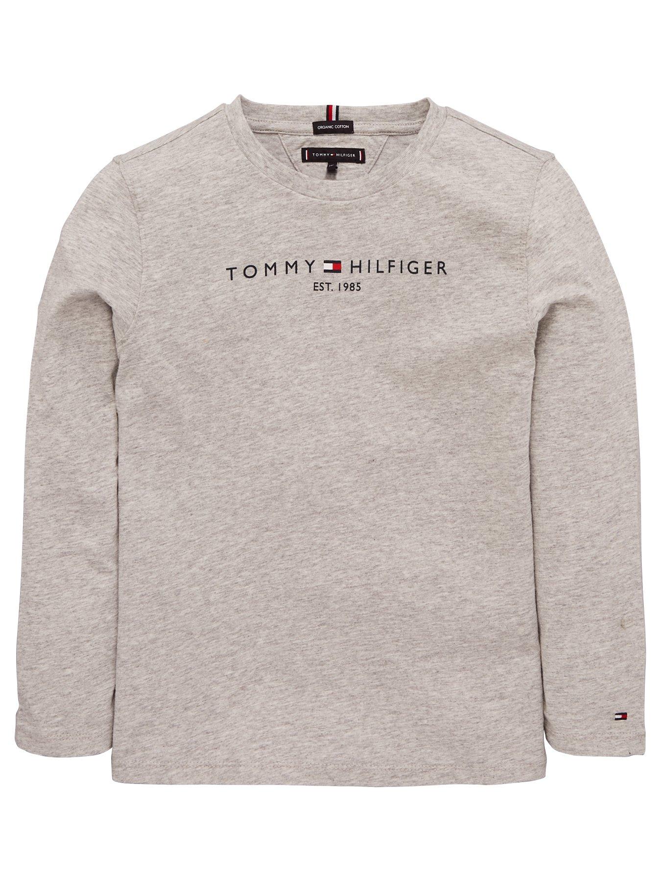 tommy hilfiger grey long sleeve shirt