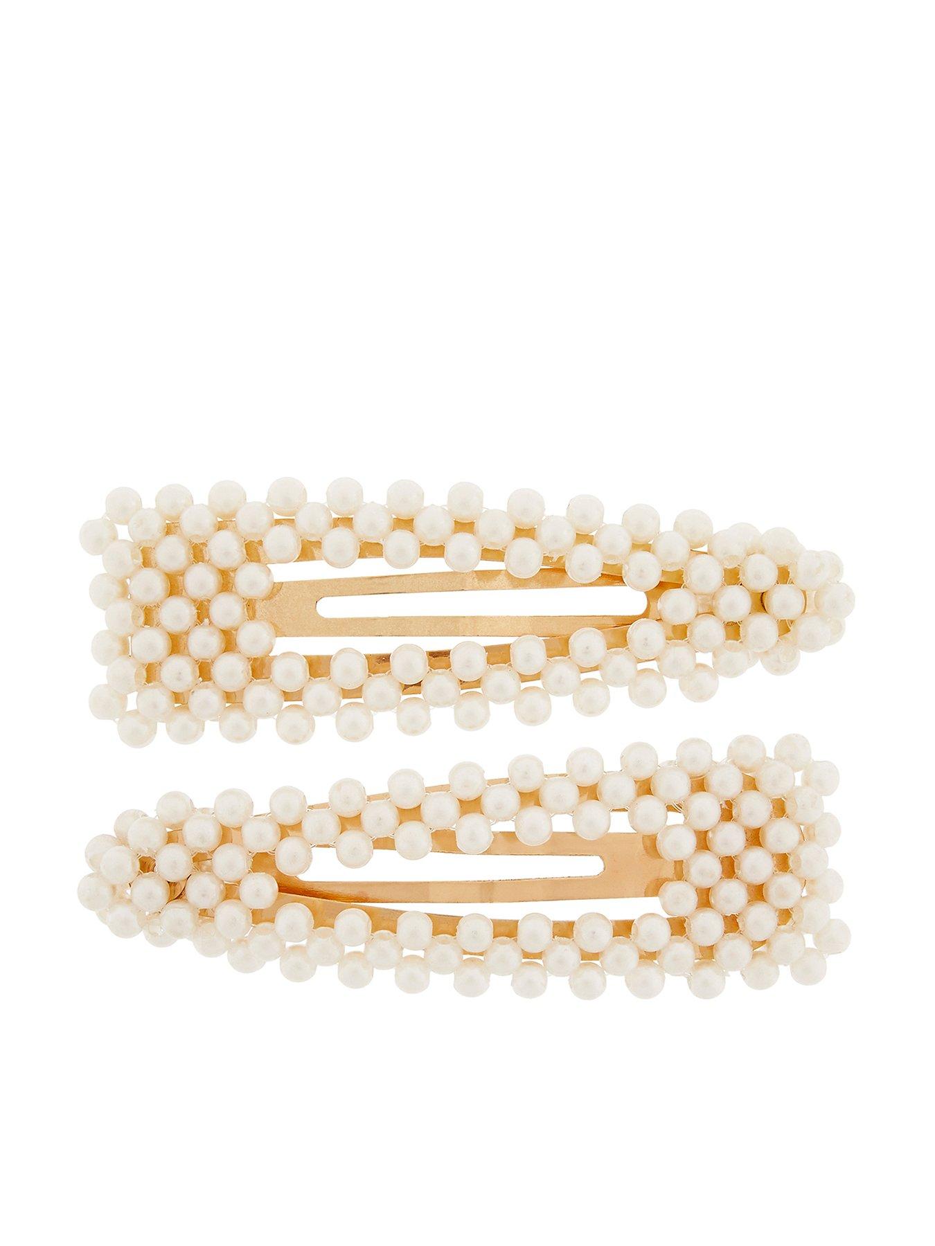 Image 1 of 1 of Accessorize 2x Pearly Snap Clips