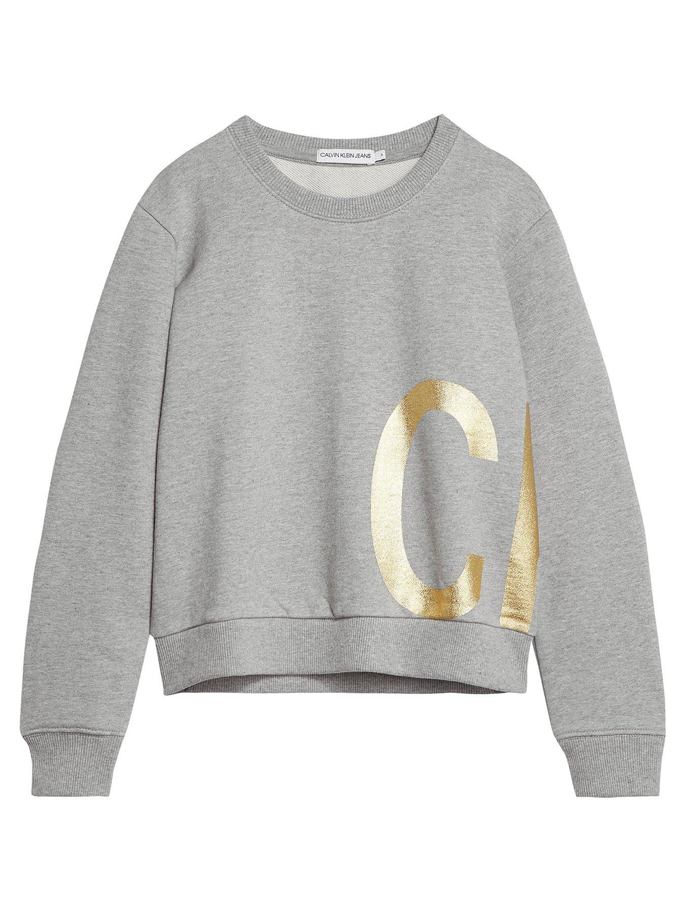 Calvin Klein Jeans Girls Gold Logo Crew Neck Sweat review