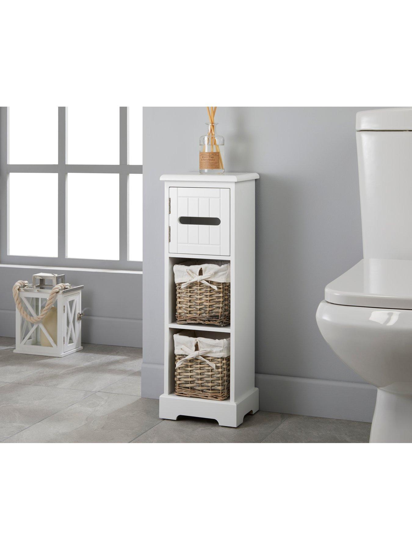 narrow bathroom storage