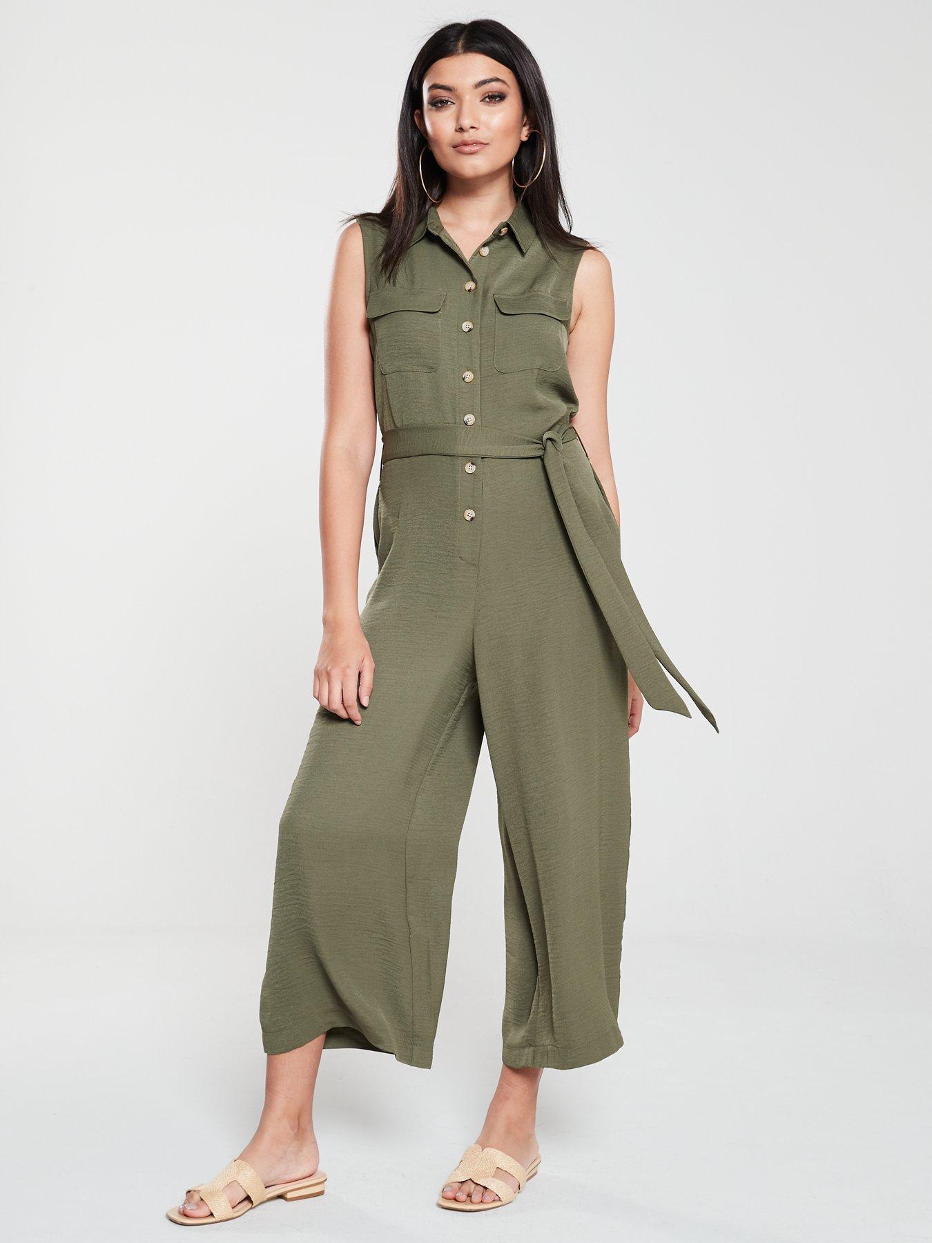 warehouse khaki jumpsuit