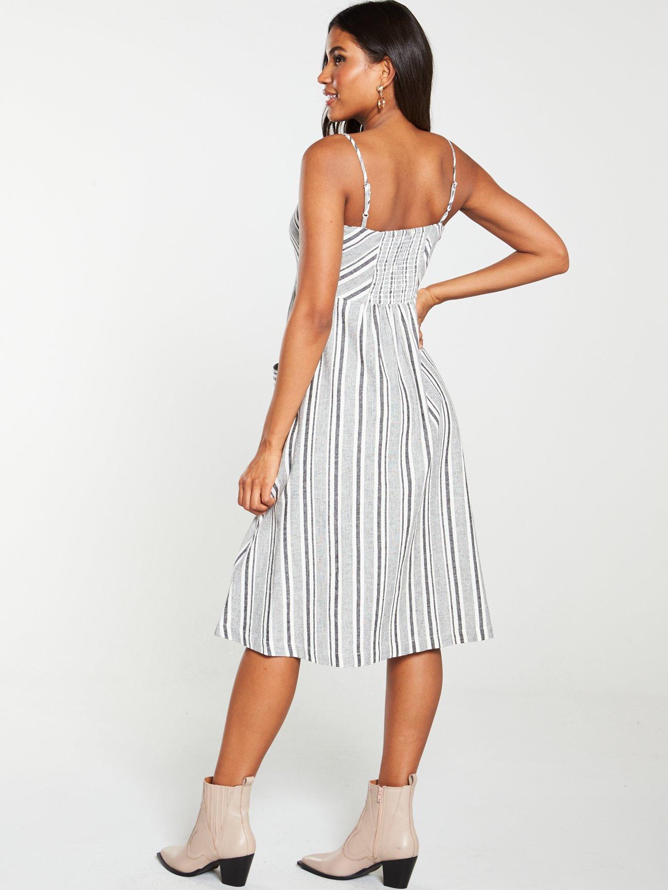 warehouse stripe linen dress