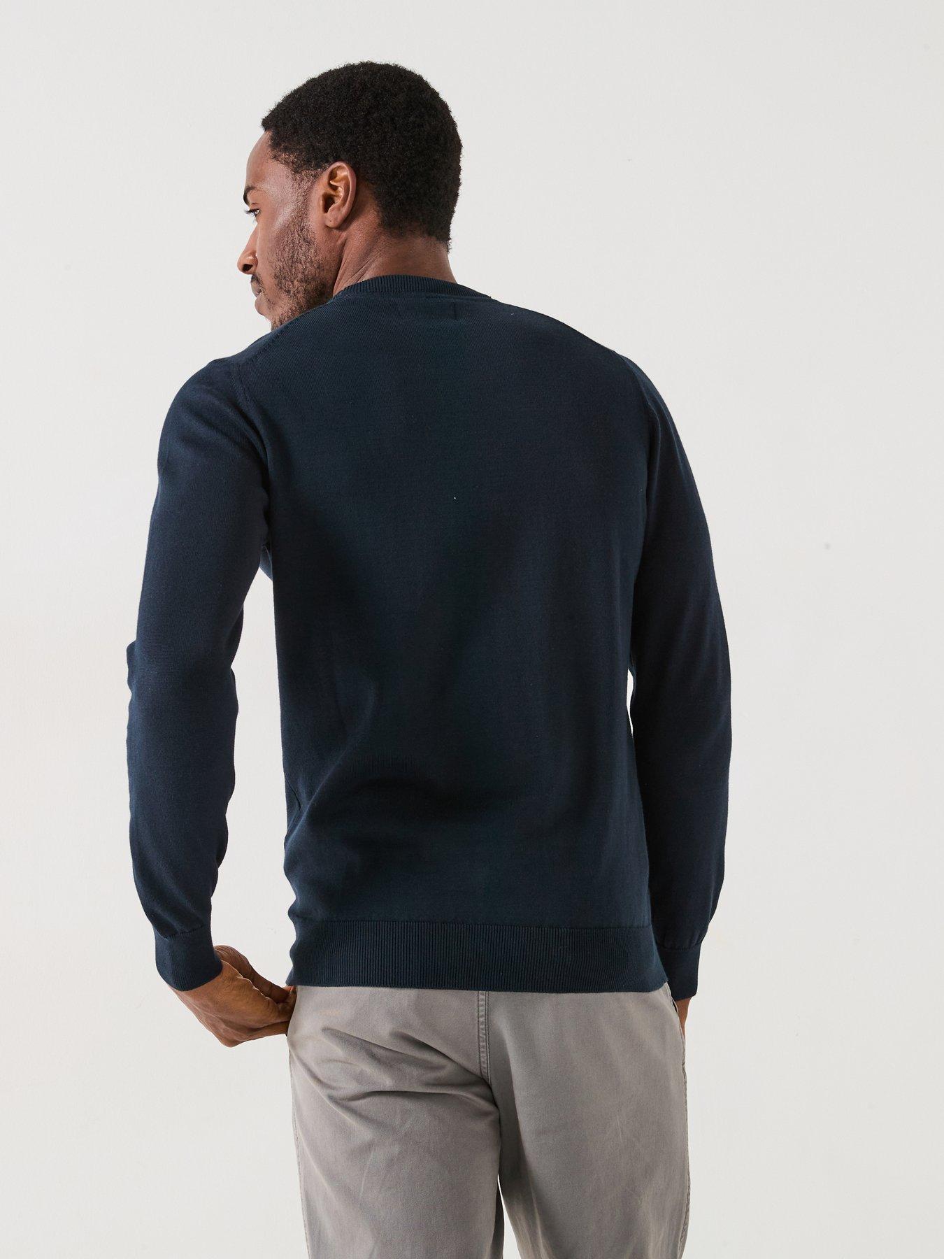 Image 2 of 5 of Barbour Pima Cotton Crew Neck Knitted Jumper - Navy