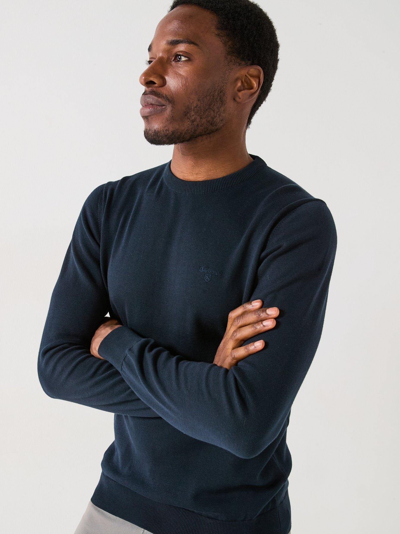 Image 5 of 5 of Barbour Pima Cotton Crew Neck Knitted Jumper - Navy