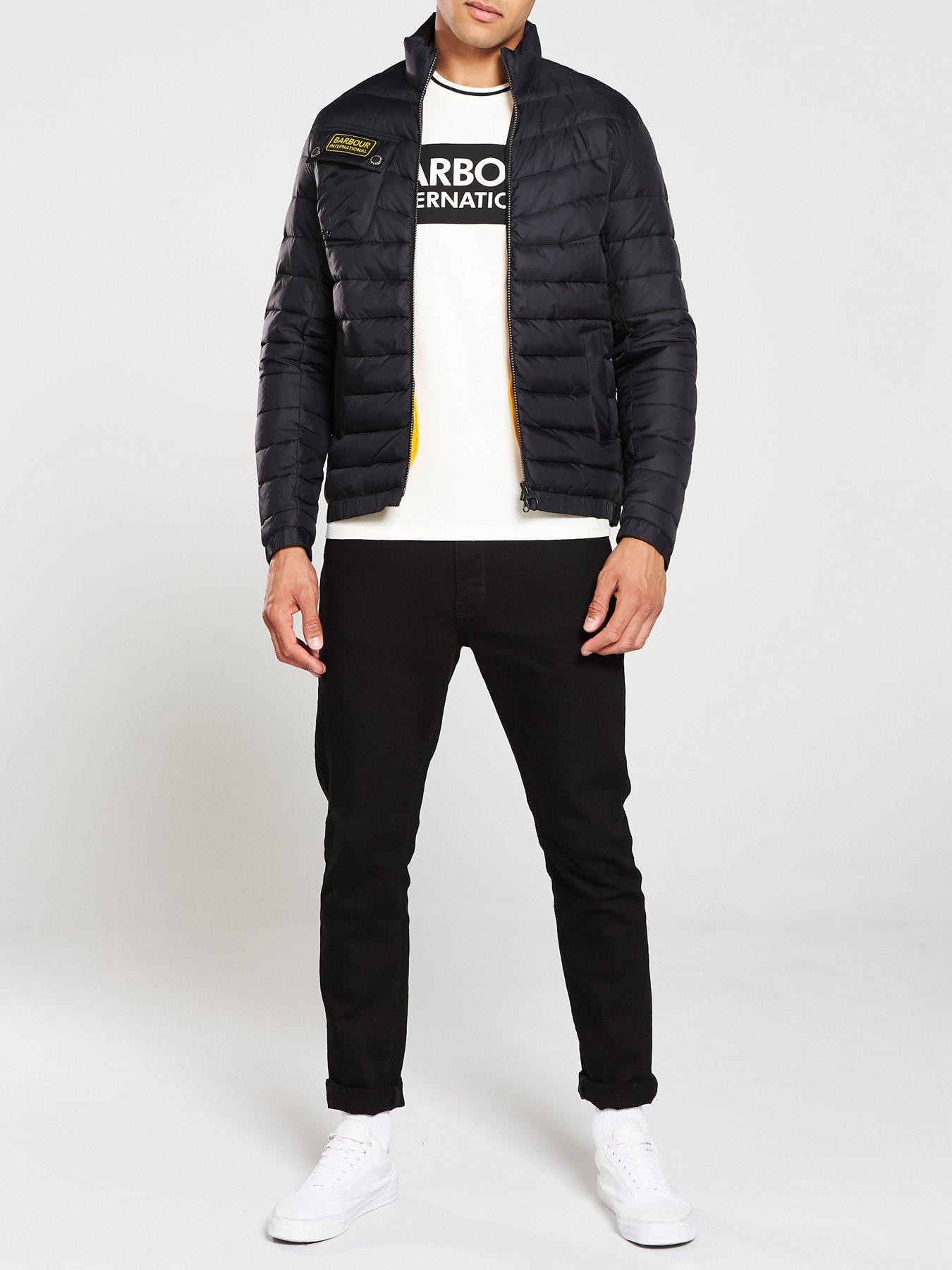 barbour international chain baffle quilted jacket
