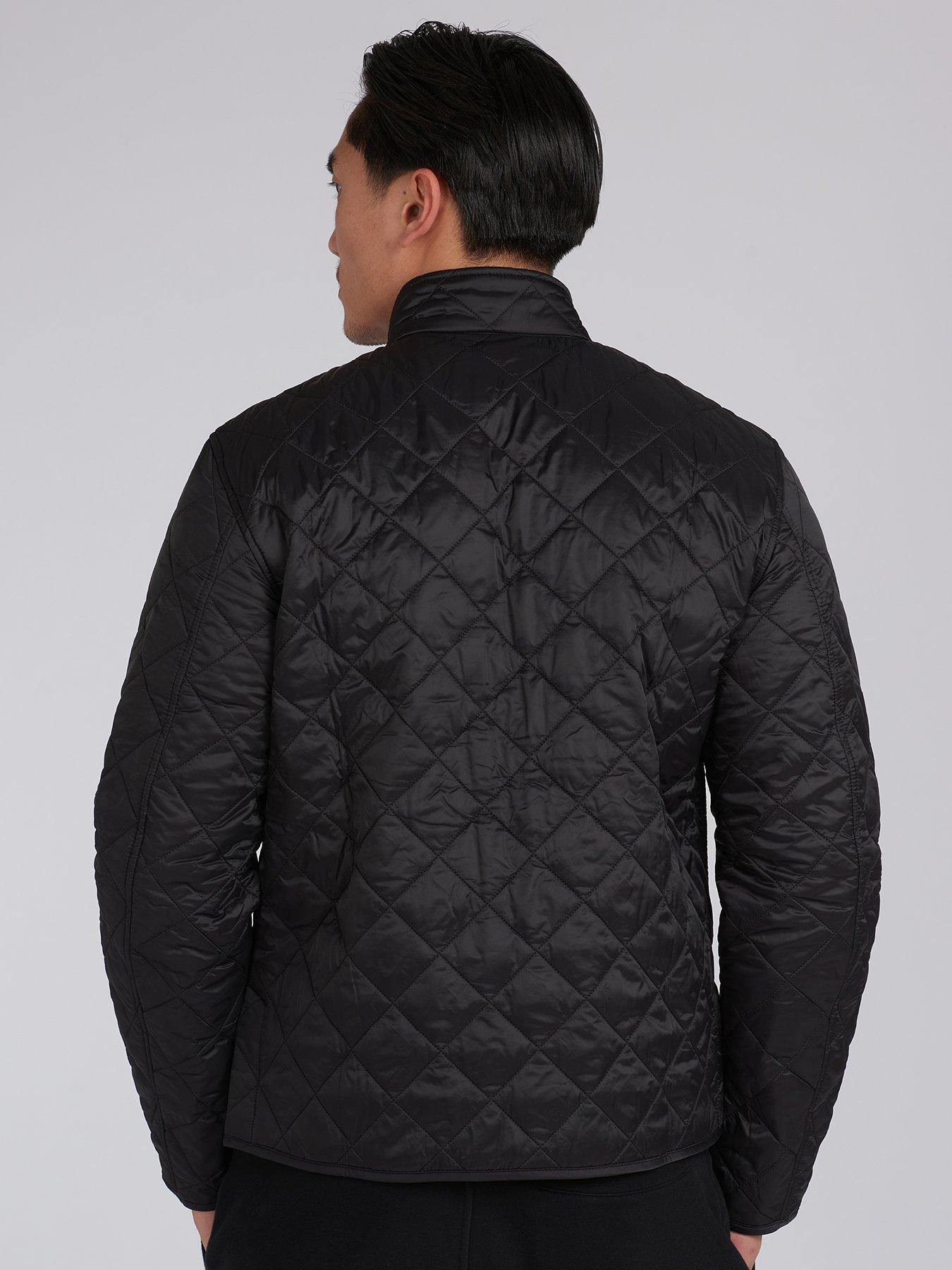 barbour international gear quilted jacket in black
