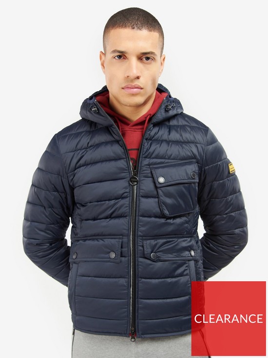 front image of barbour-international-ouston-hooded-quilted-coat-navy
