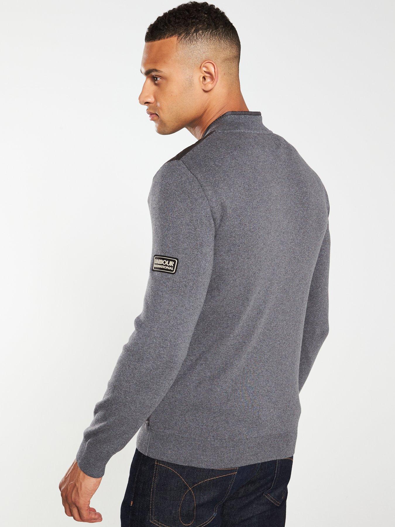 Barbour International Baffle Zip Through Sweatshirt Storm Marl very