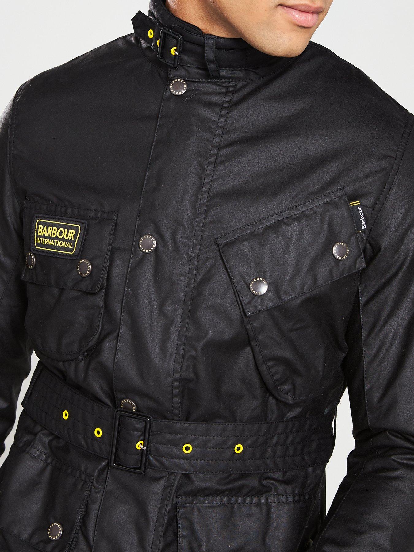 Barbour International Slim Wax Jacket Black Very