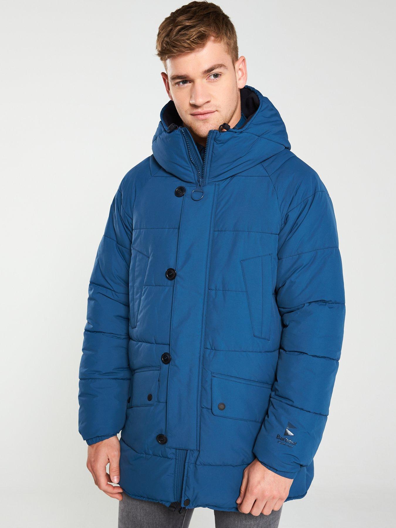 barbour blue quilted jacket mens