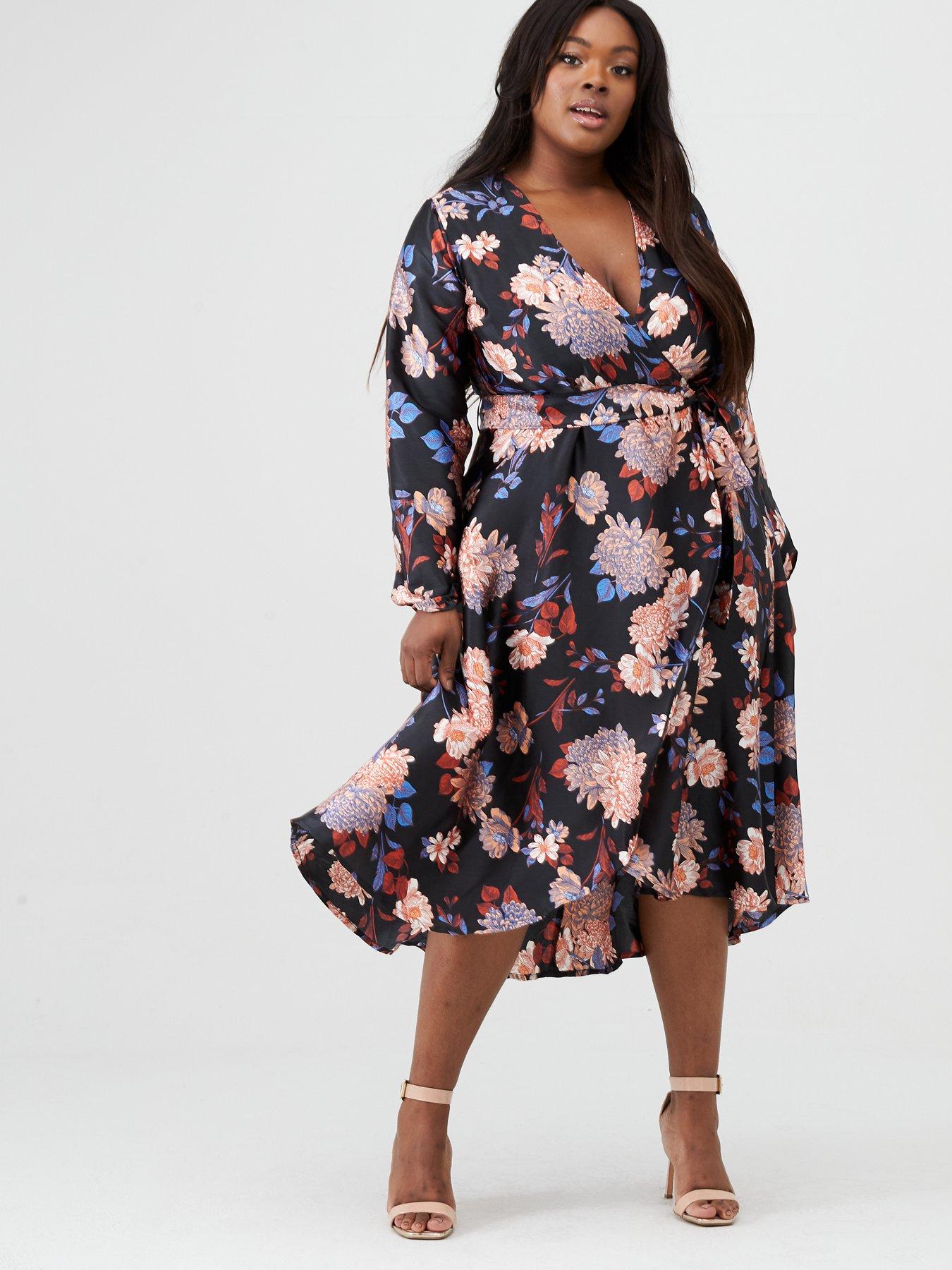 curve wrap midi dress