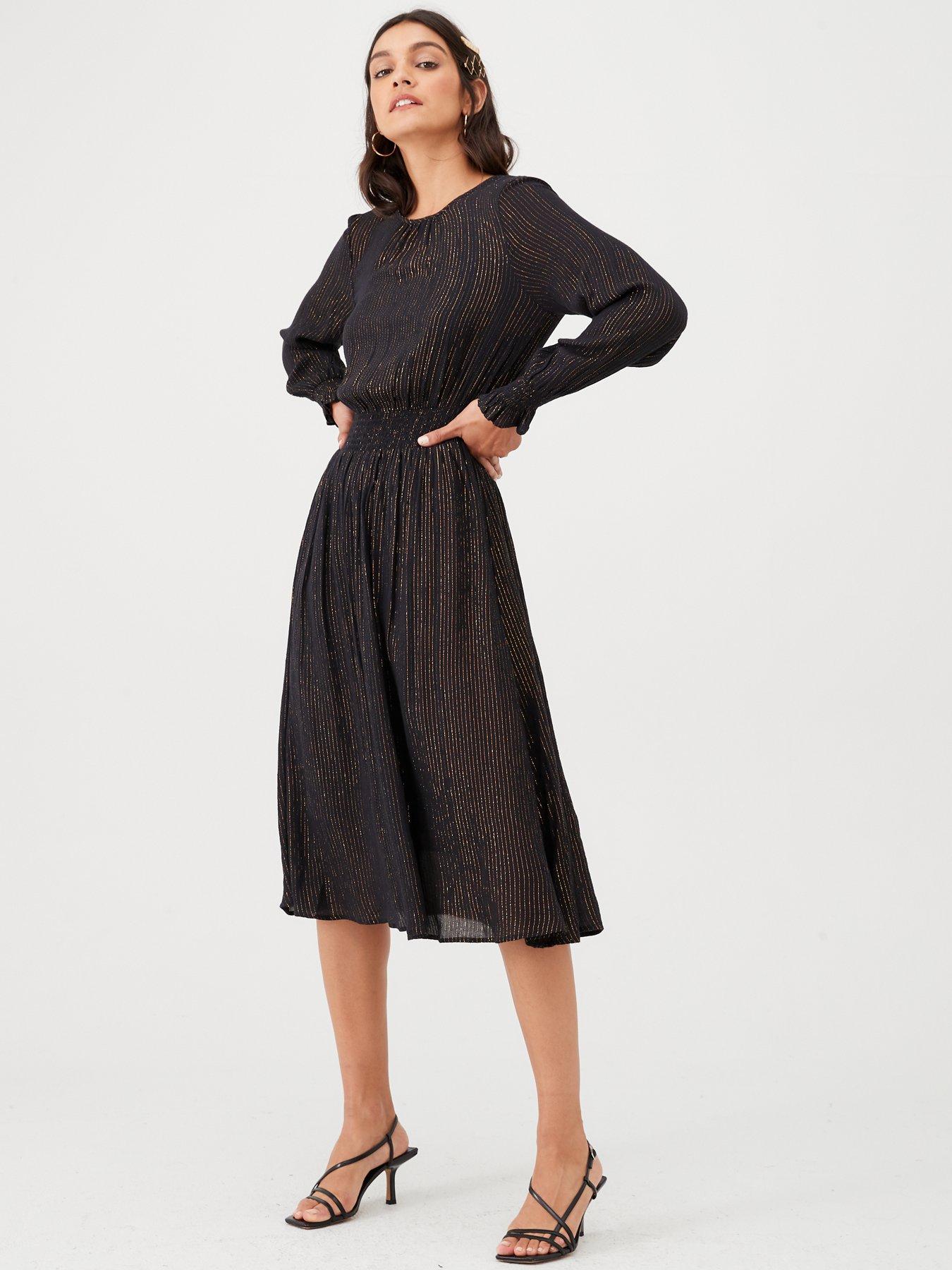 ruched waist midi dress