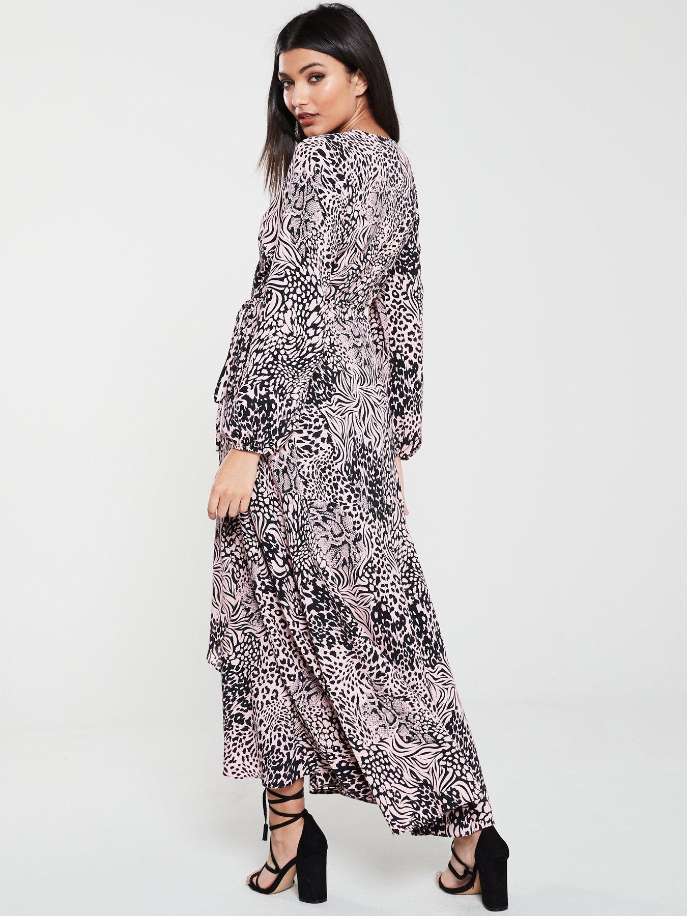 wallis pink animal print dress