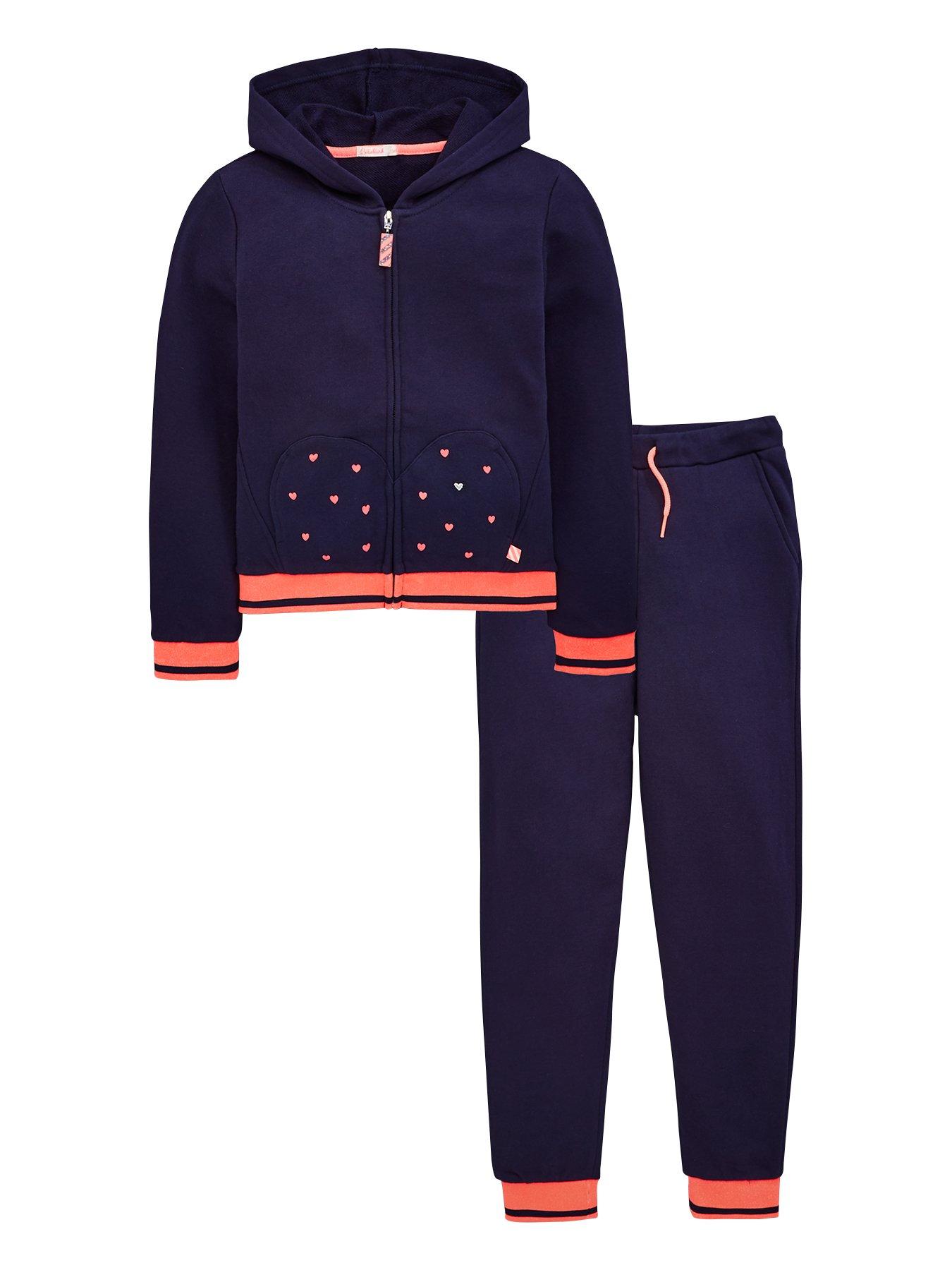 girls navy tracksuit