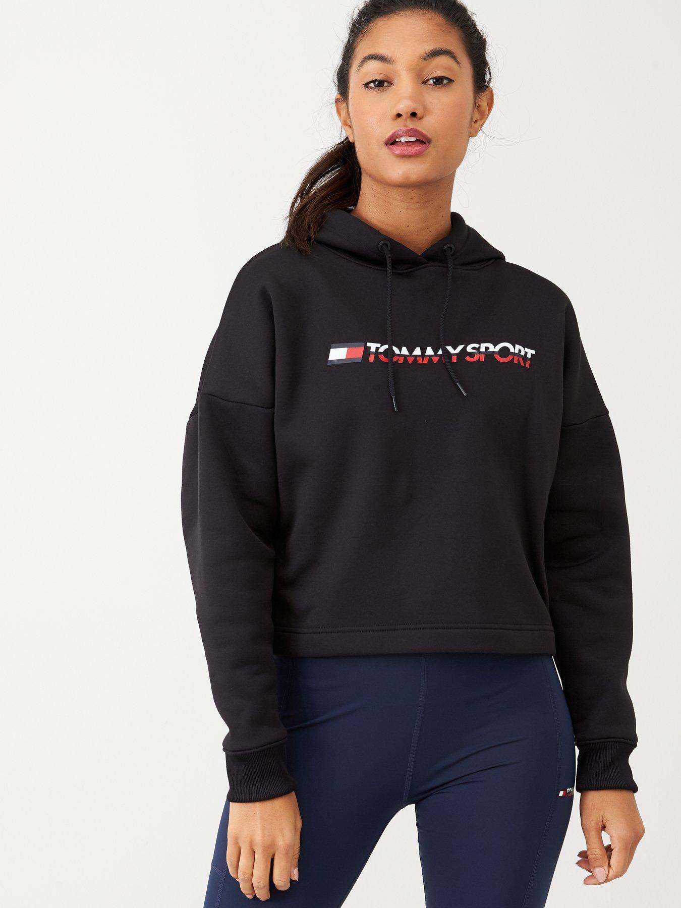 tommy jeans cropped logo hoodie