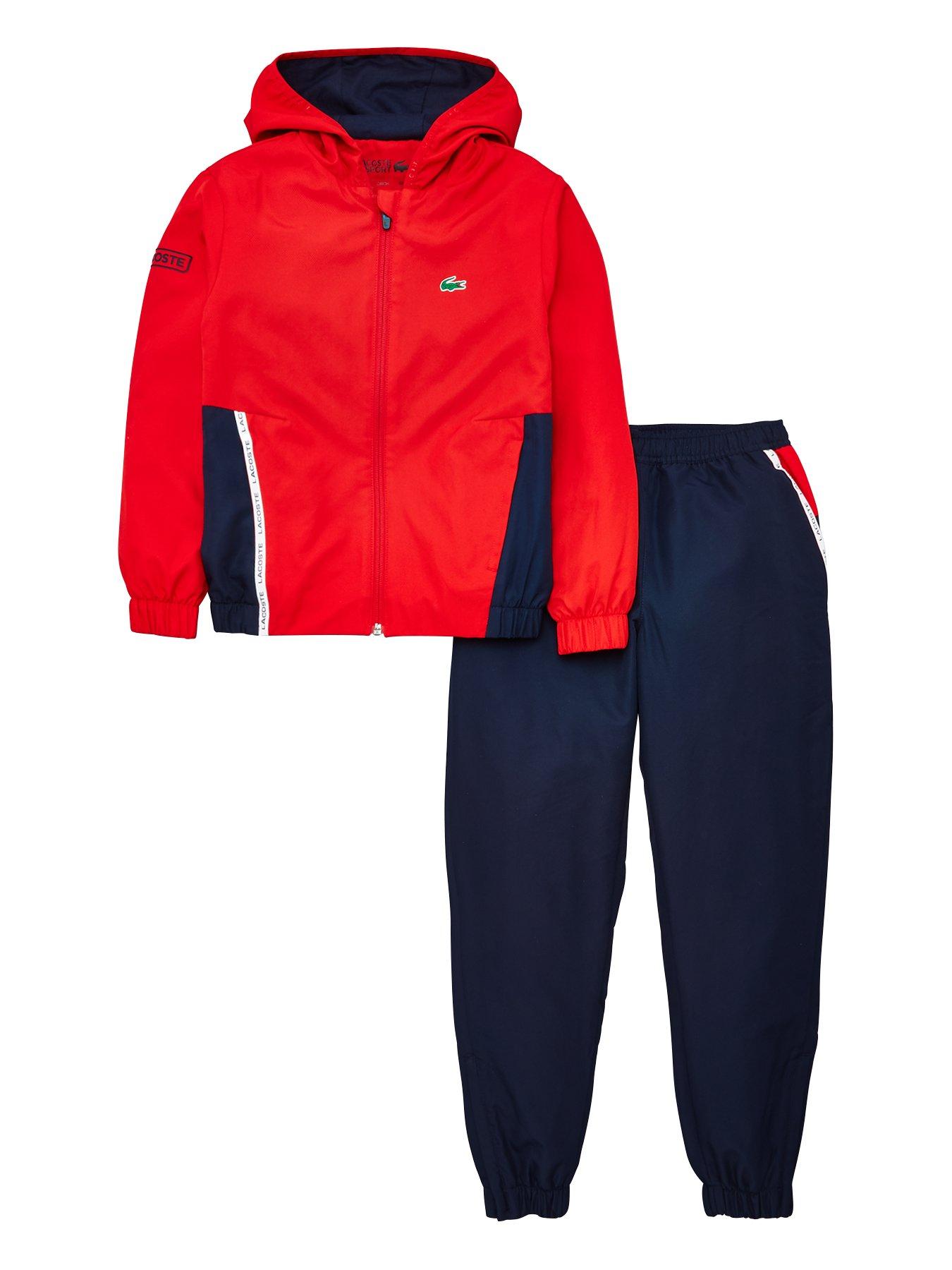 boys red adidas tracksuit