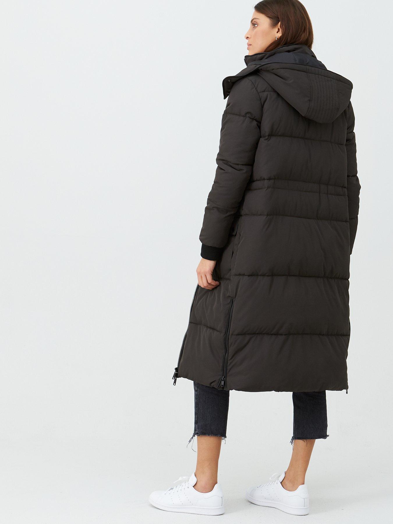 maxi padded coat with hood