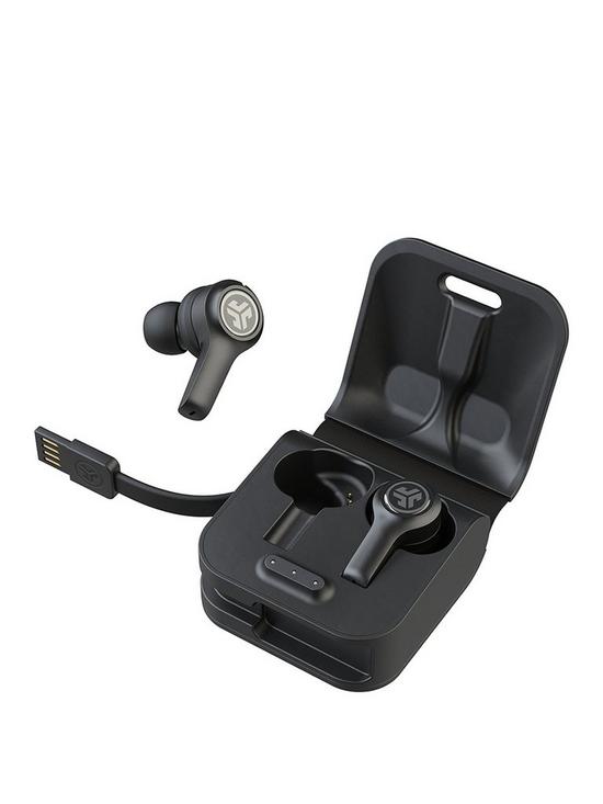 front image of jlab-jbuds-air-executive-true-wireless-bluetooth-earbuds-with-voice-assistant-compatibility-and-charging-case-black