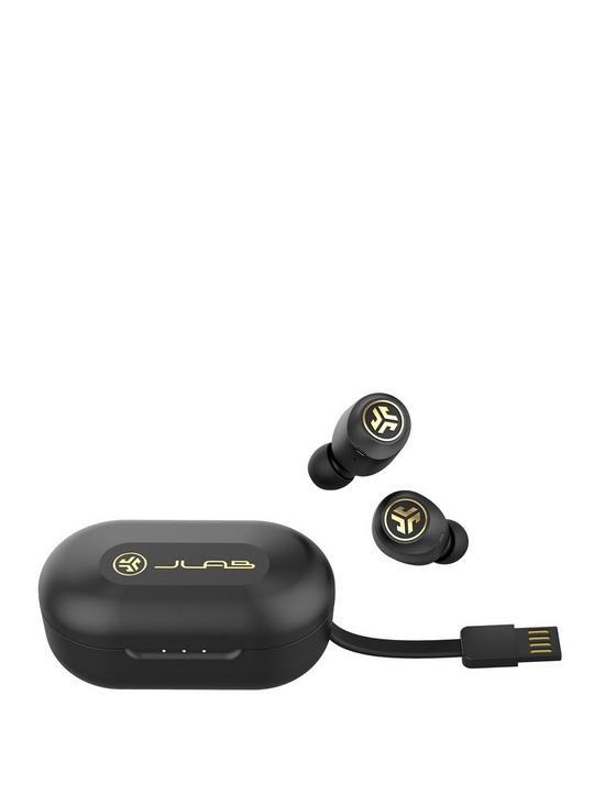 front image of jlab-jbuds-air-icon-true-wireless-bluetooth-earbuds-with-voice-assistant-compatibility-and-charging-case-blackgold