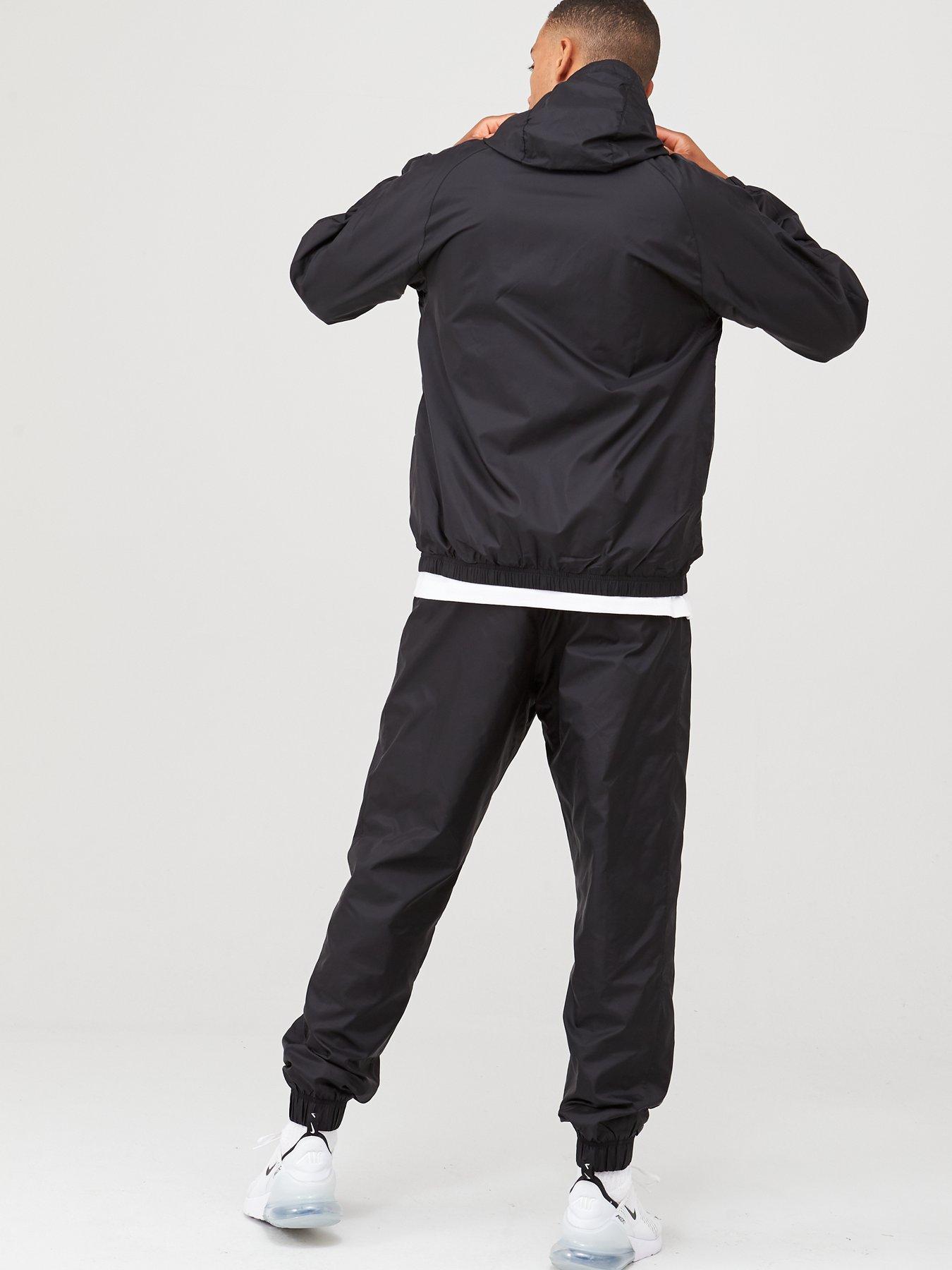 nike woven tracksuit black