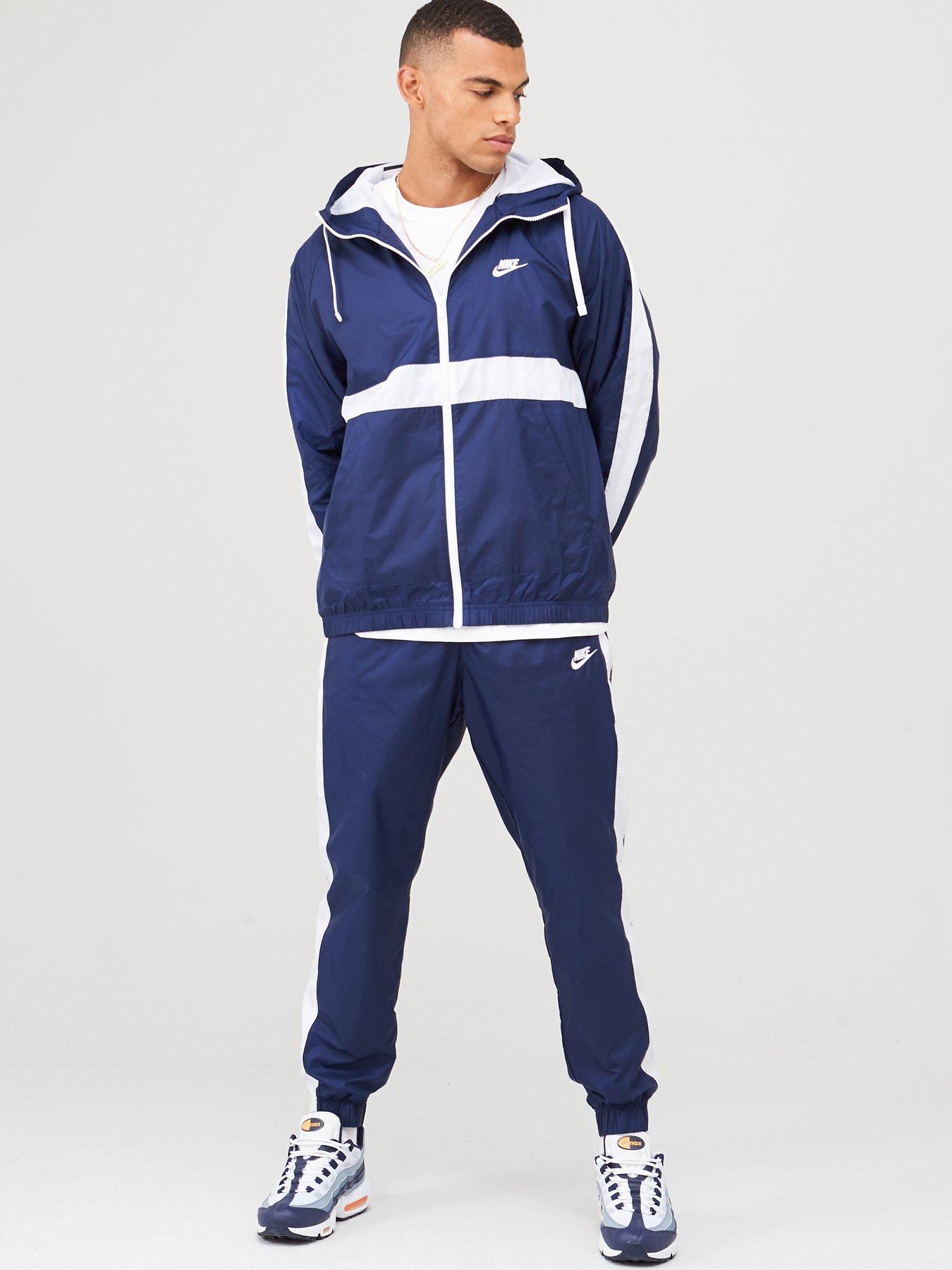 nike blue and white tracksuit