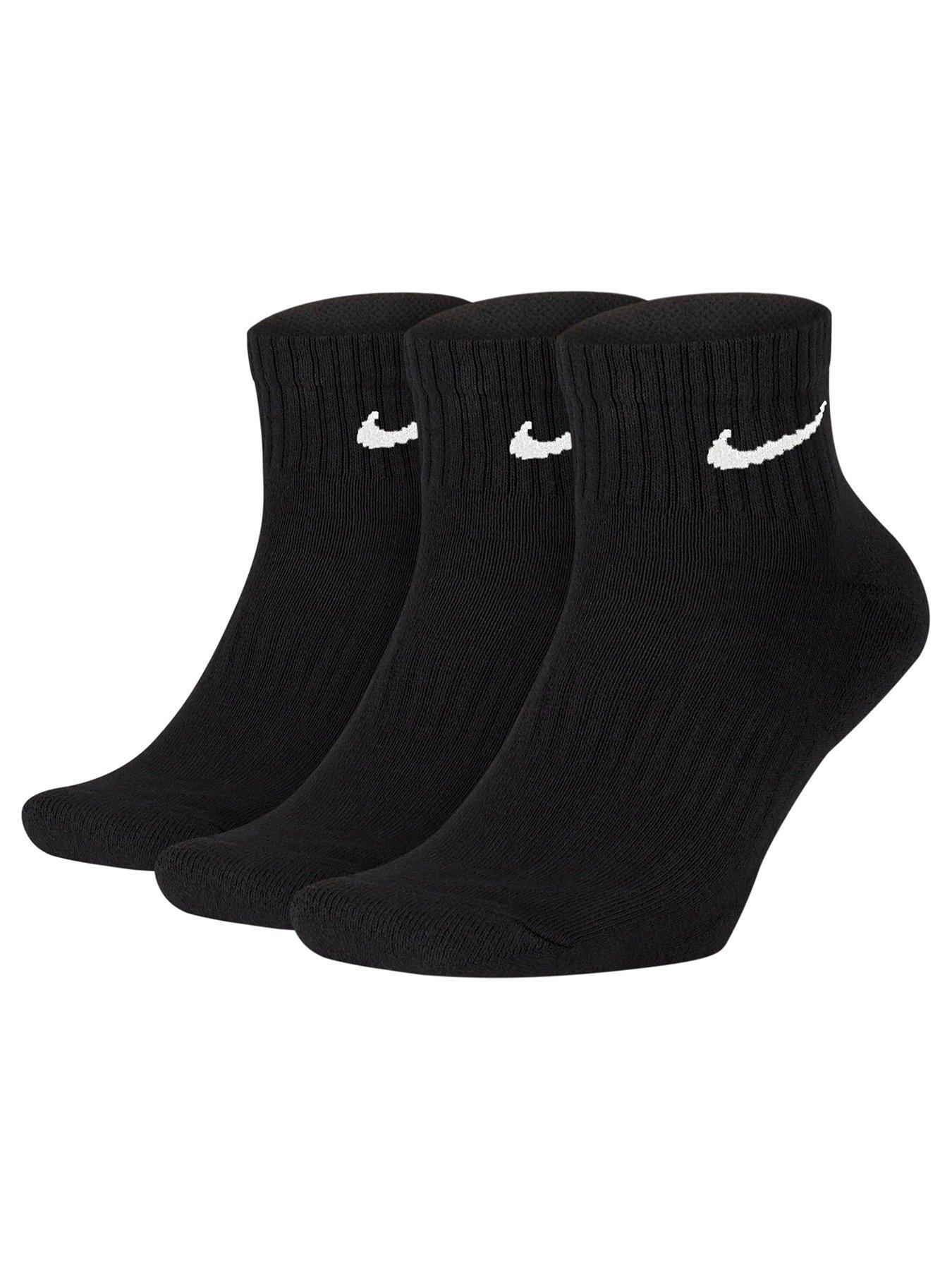 Nike Everyday Cushion Ankle Socks (3 Pack) - Black | very.co.uk