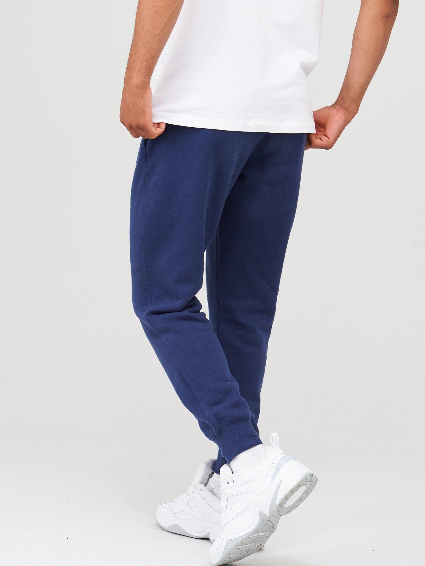 mens navy fleece joggers