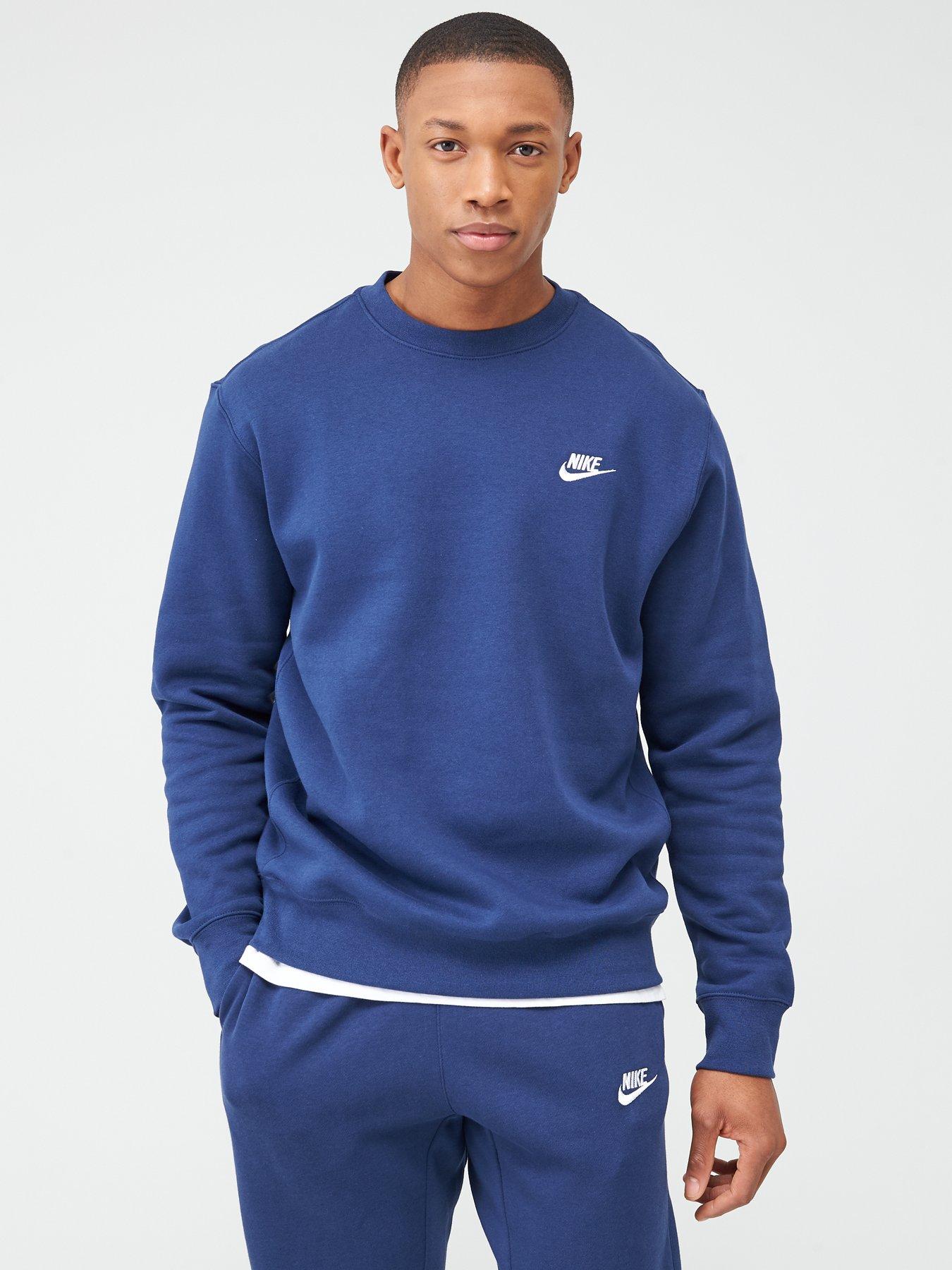 Nike Sportswear Club Fleece Crew Neck Sweat - Navy | very.co.uk
