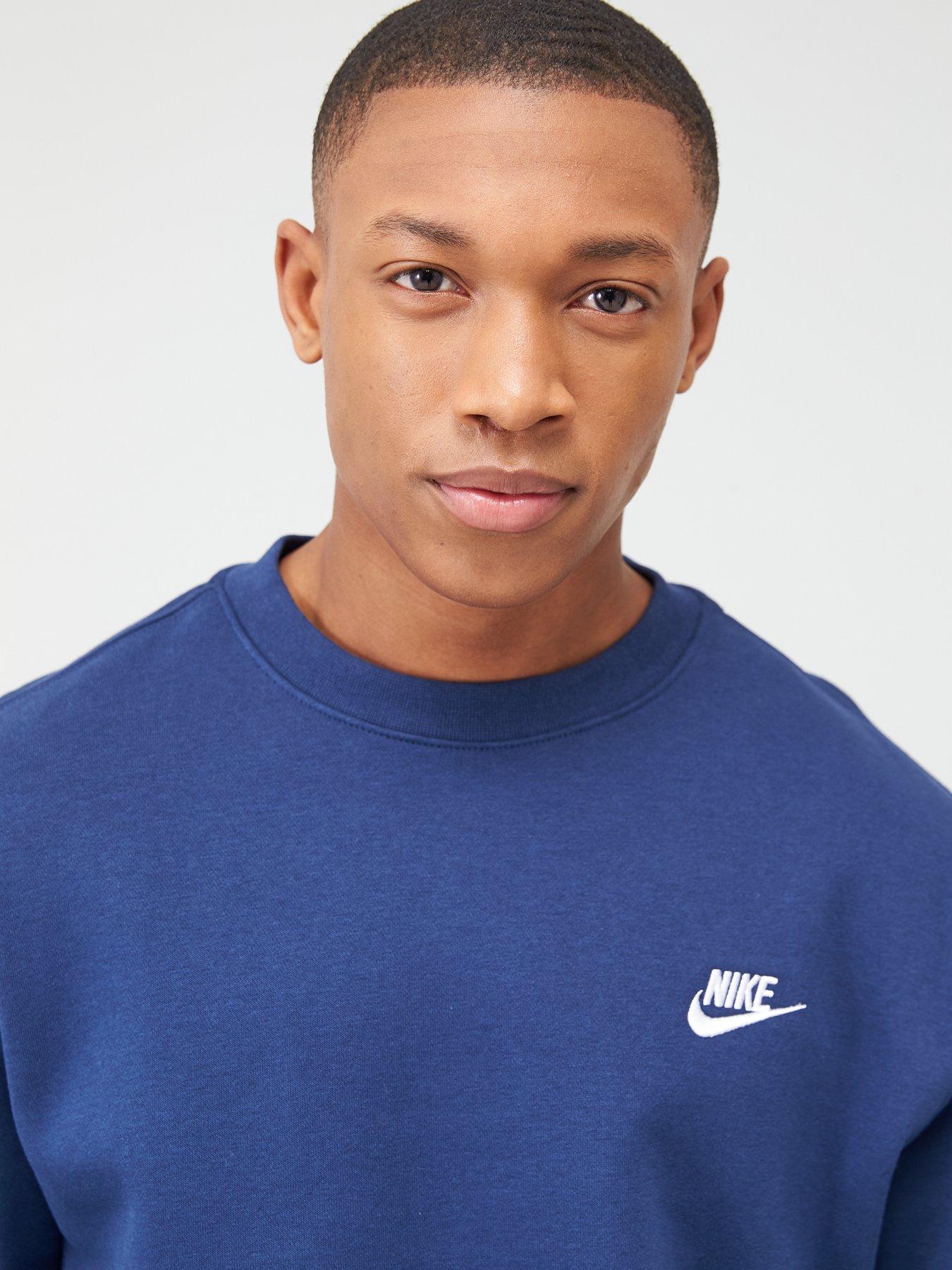 Nike Sportswear Club Fleece Crew Neck Sweat - Navy | Very.co.uk