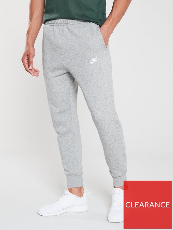 front image of nike-sportswear-club-fleece-joggers-dark-grey