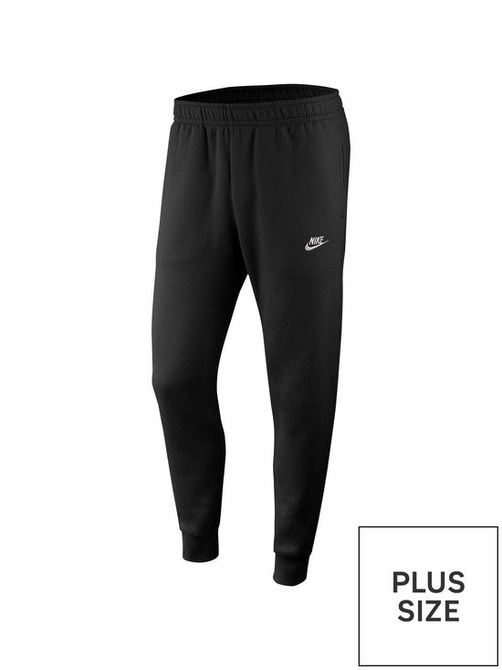 front image of nike-sportswear-plus-size-club-fleece-joggers-black