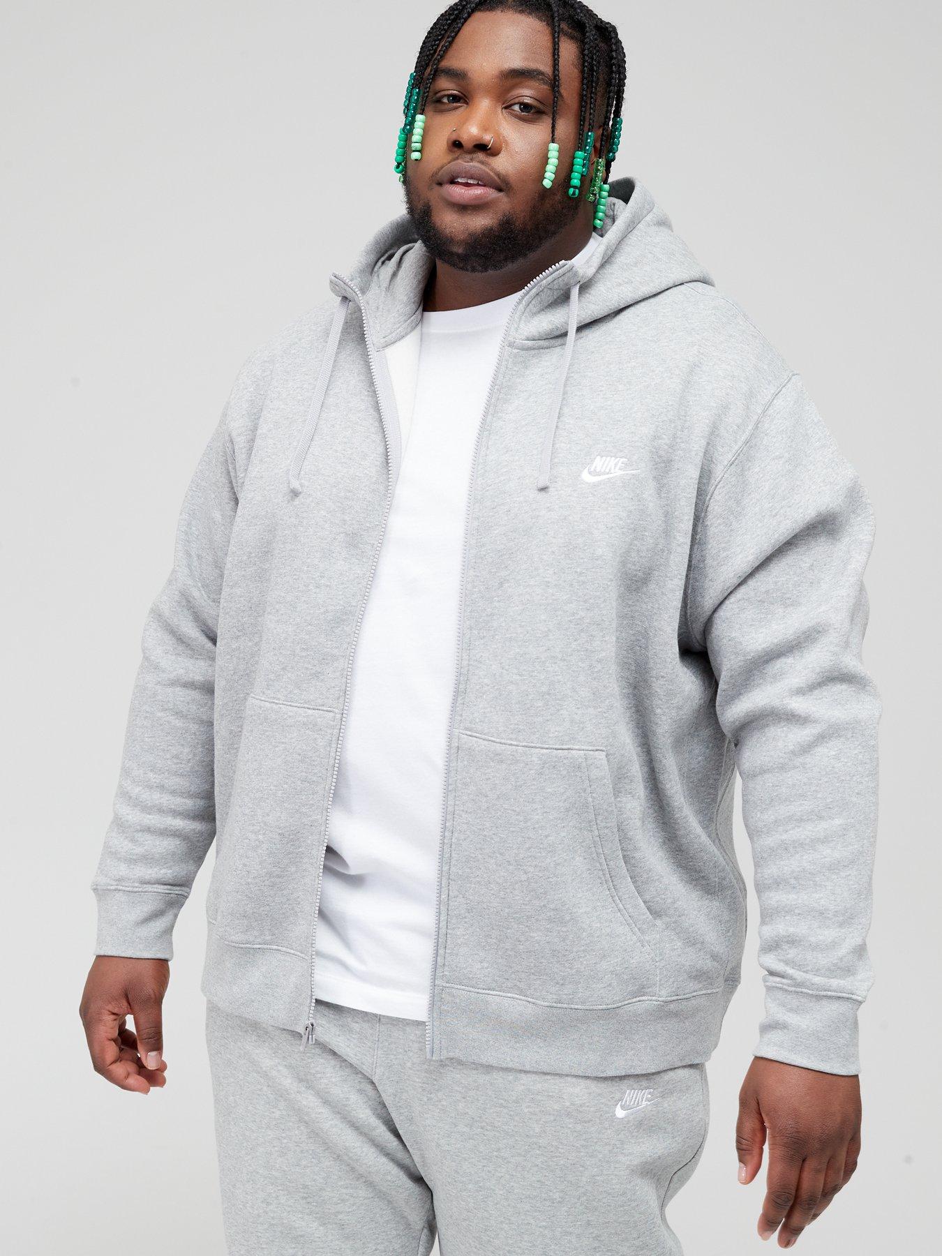 Nike Sportswear Fleece Zip Hoodie (Plus Size) - Grey very.co.uk