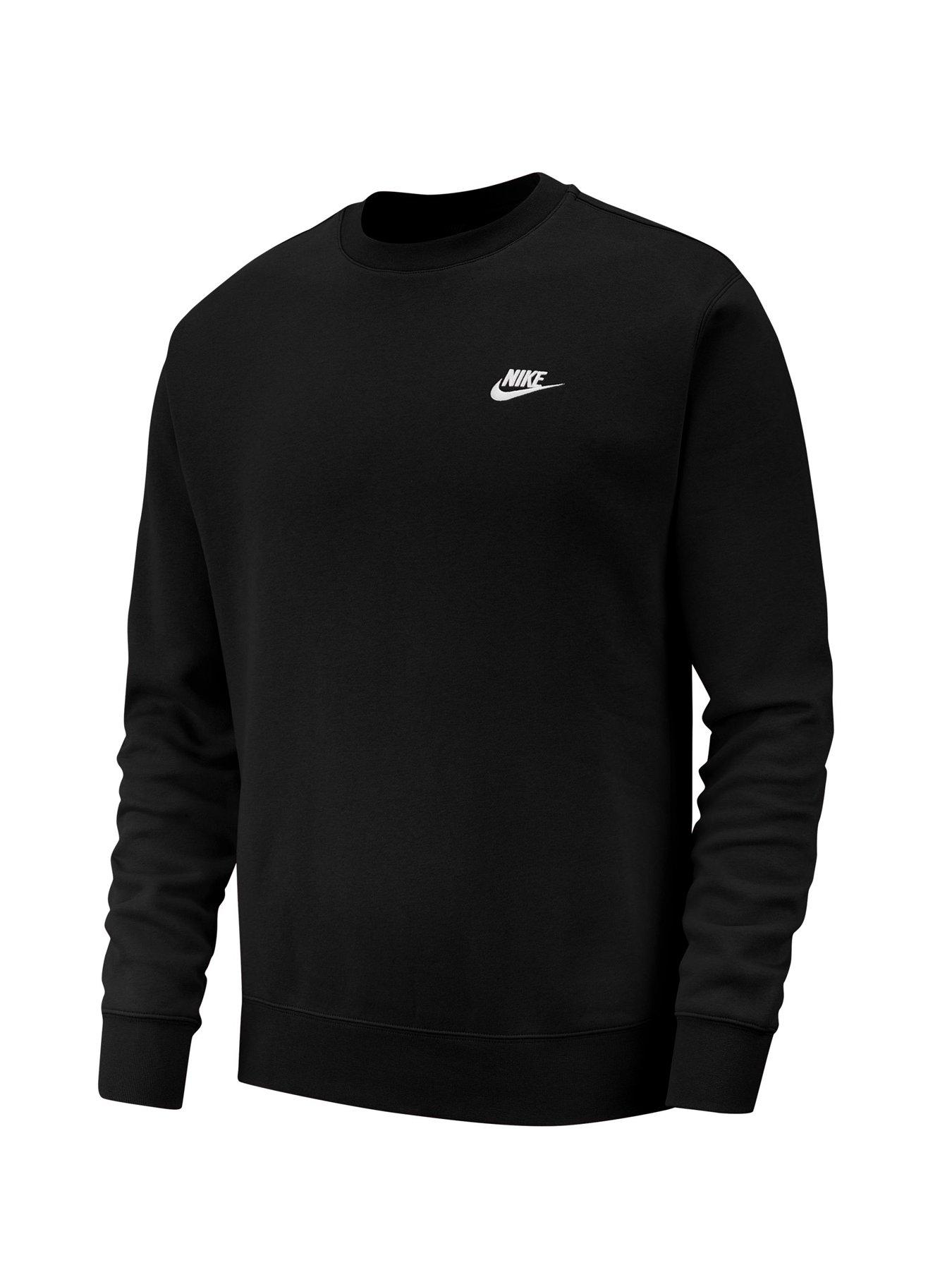 Nike NSW Club Fleece Crew Neck Sweat Top - Black | very.co.uk