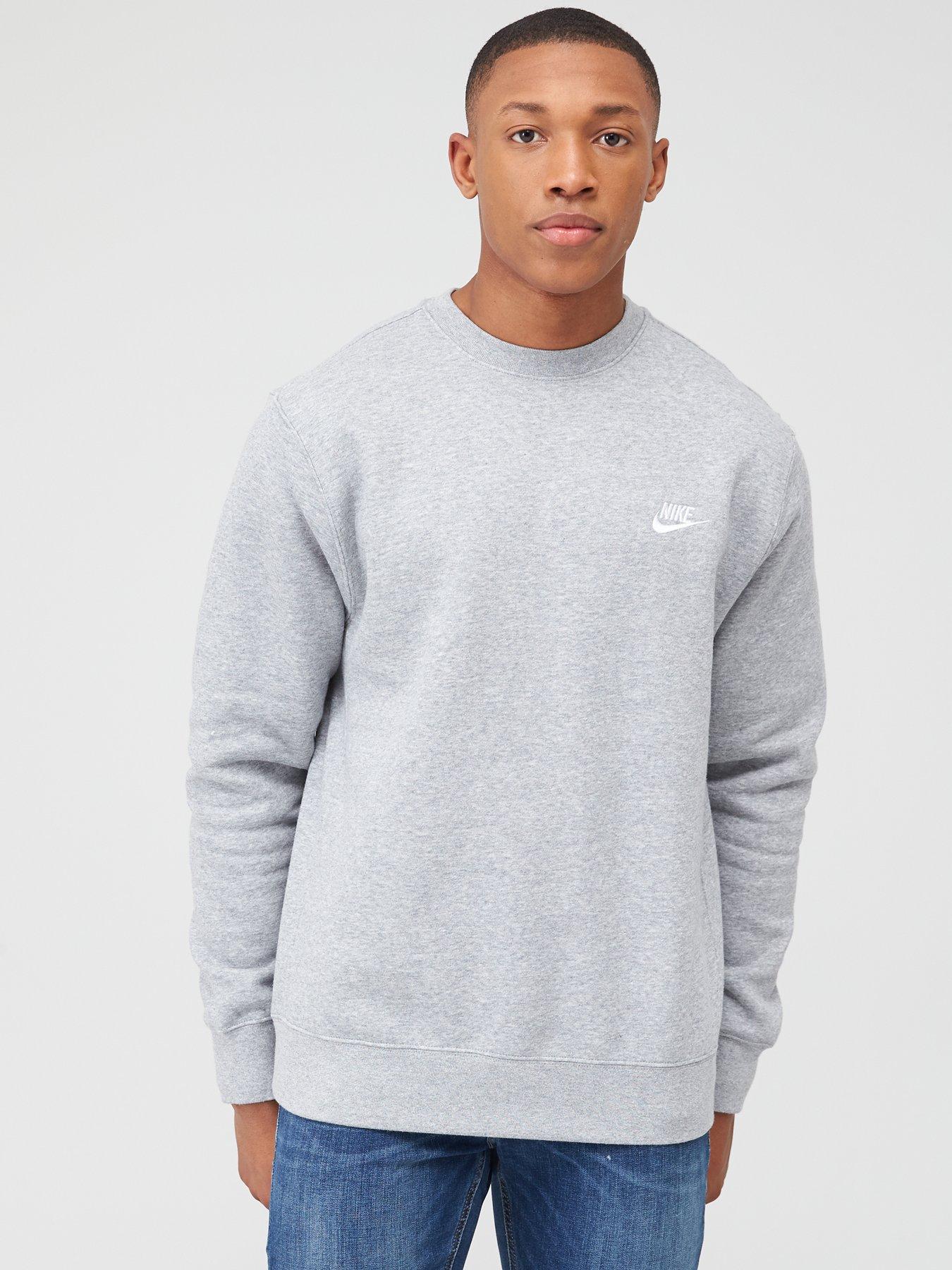 bryllup Skov Rend Nike Sportswear Club Fleece Crew Neck Sweat - Dark Grey | very.co.uk