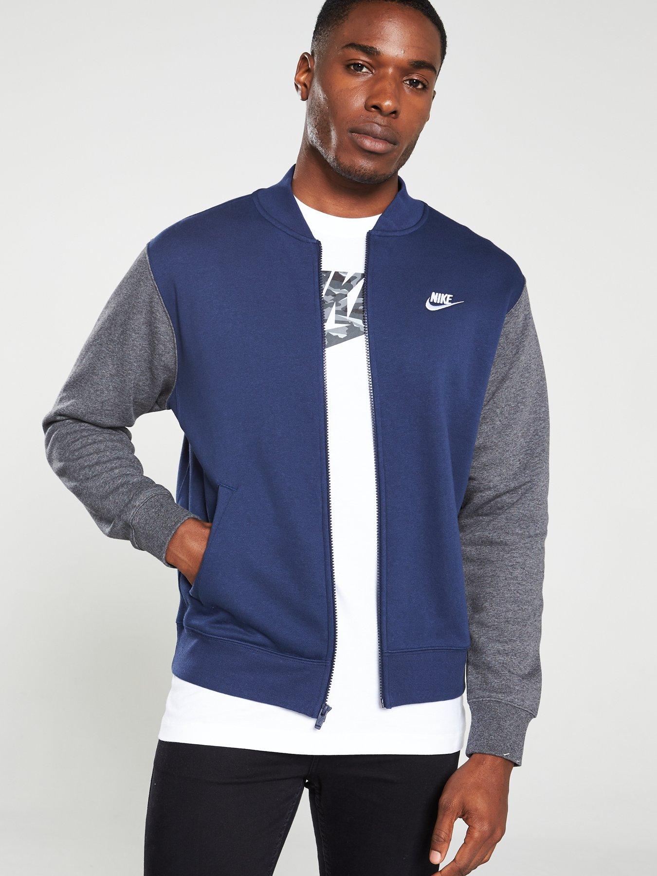 Nike Sportswear Club Fleece Bomber Jacket - Blue | very.co.uk