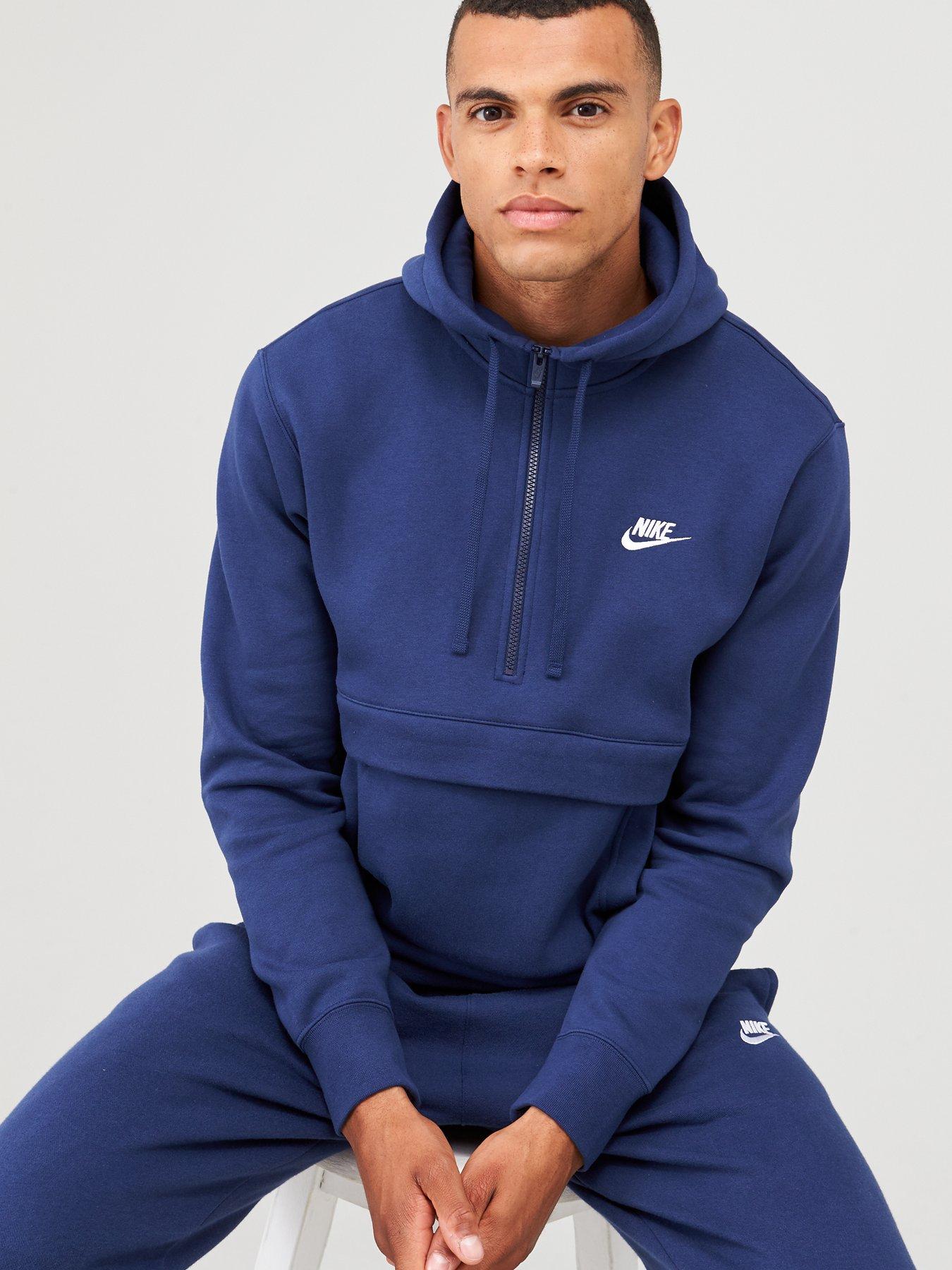 nike club hoodie navy