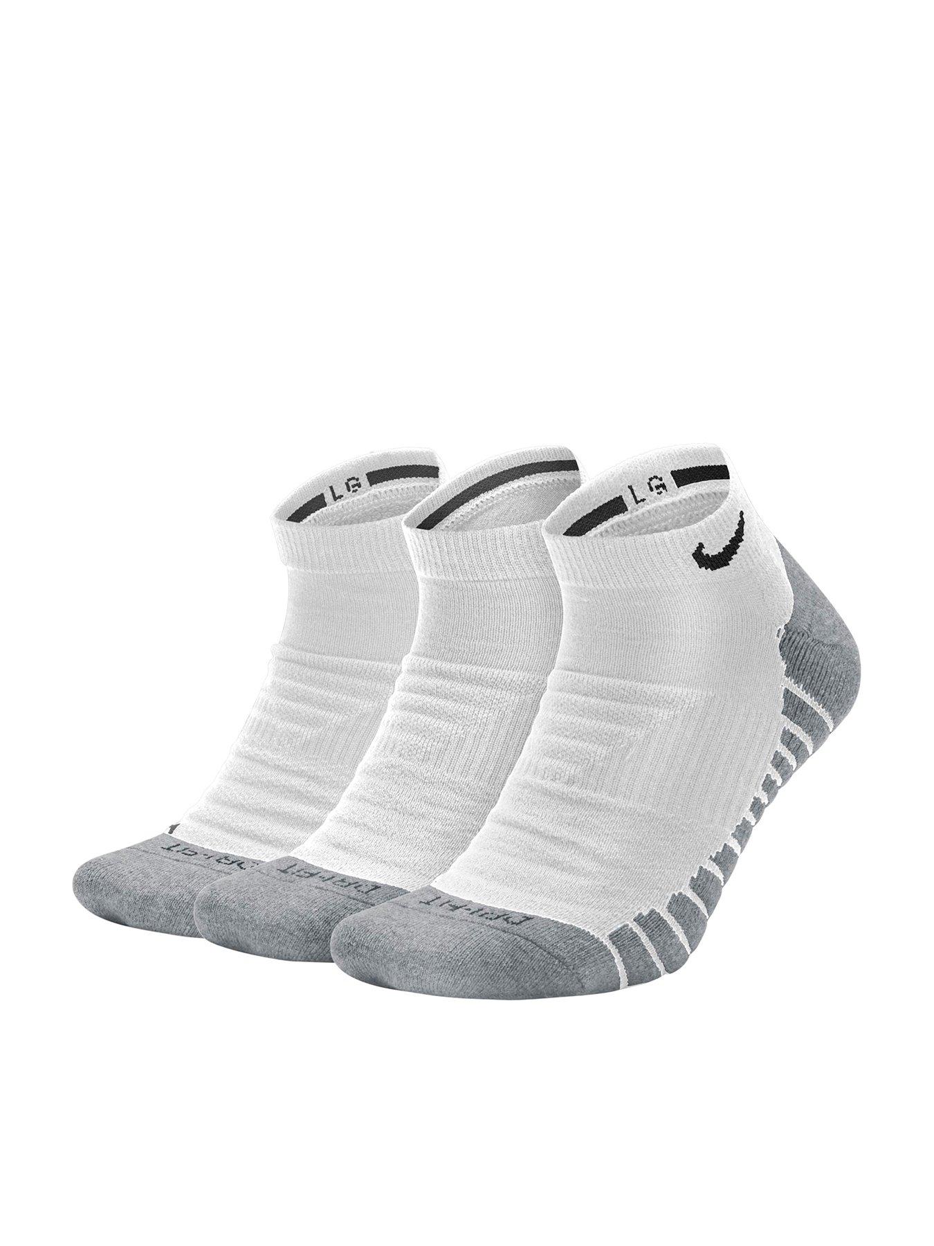 Nike Nike Everyday Max Cushion No-show Socks (3 Pack) - White/Grey, White/Grey, Size S, Men|S