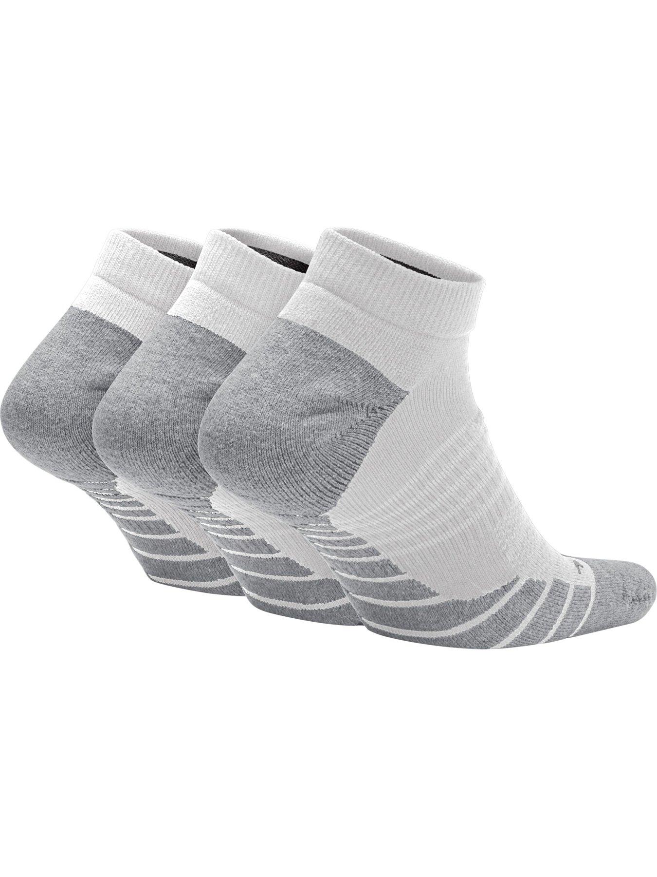 Nike Everyday Max Cushion No-show Socks (3 Pack) - White/Grey | Very.co.uk