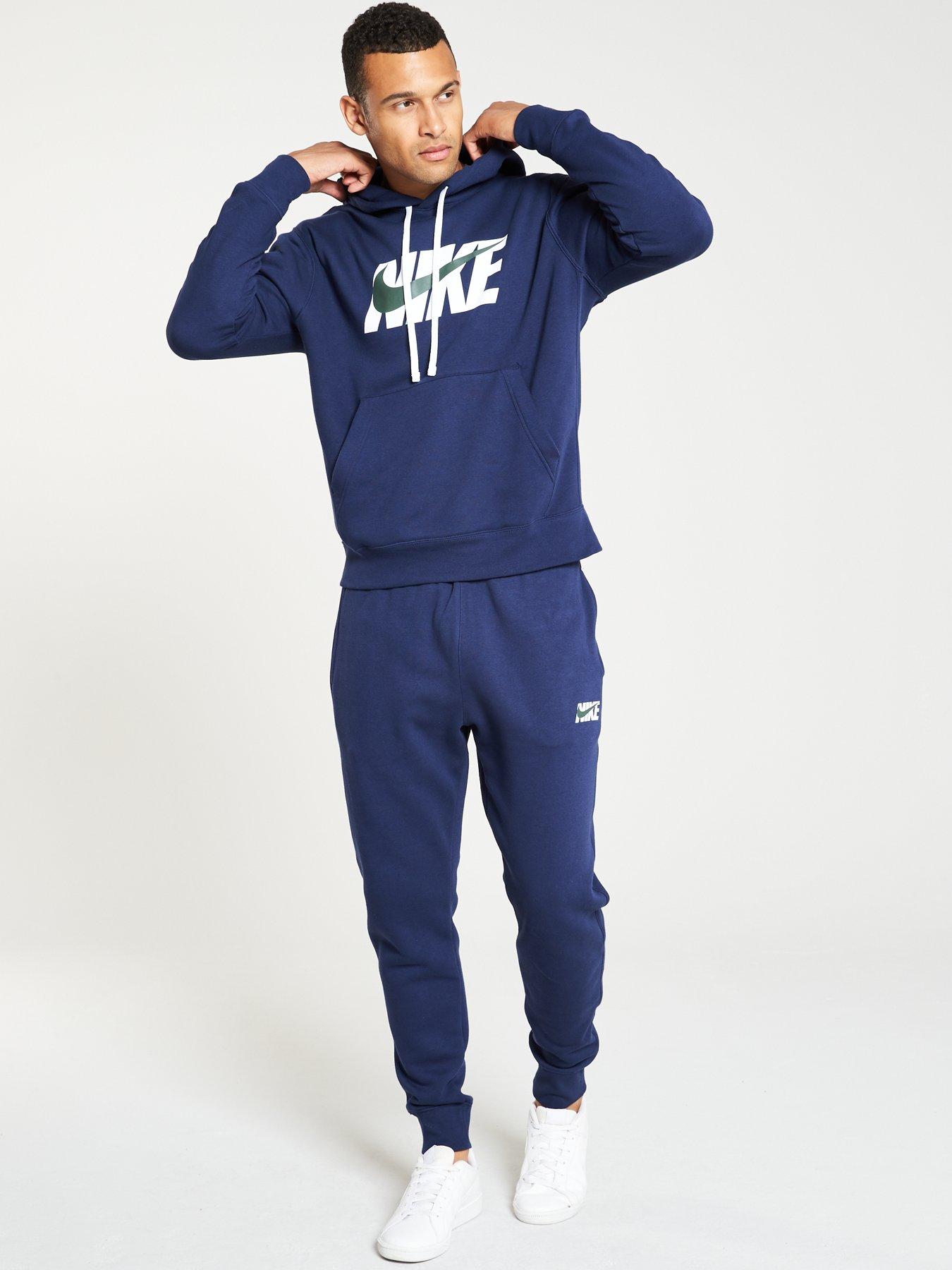 blue nike fleece tracksuit