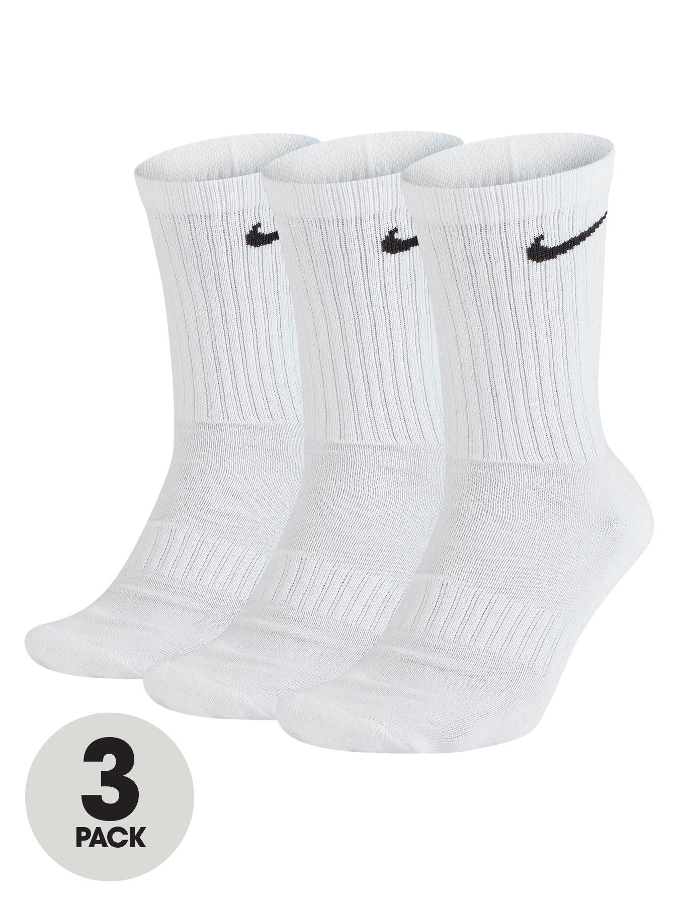 Nike Everyday Cushion Crew Socks (3 Pack) - White | very.co.uk