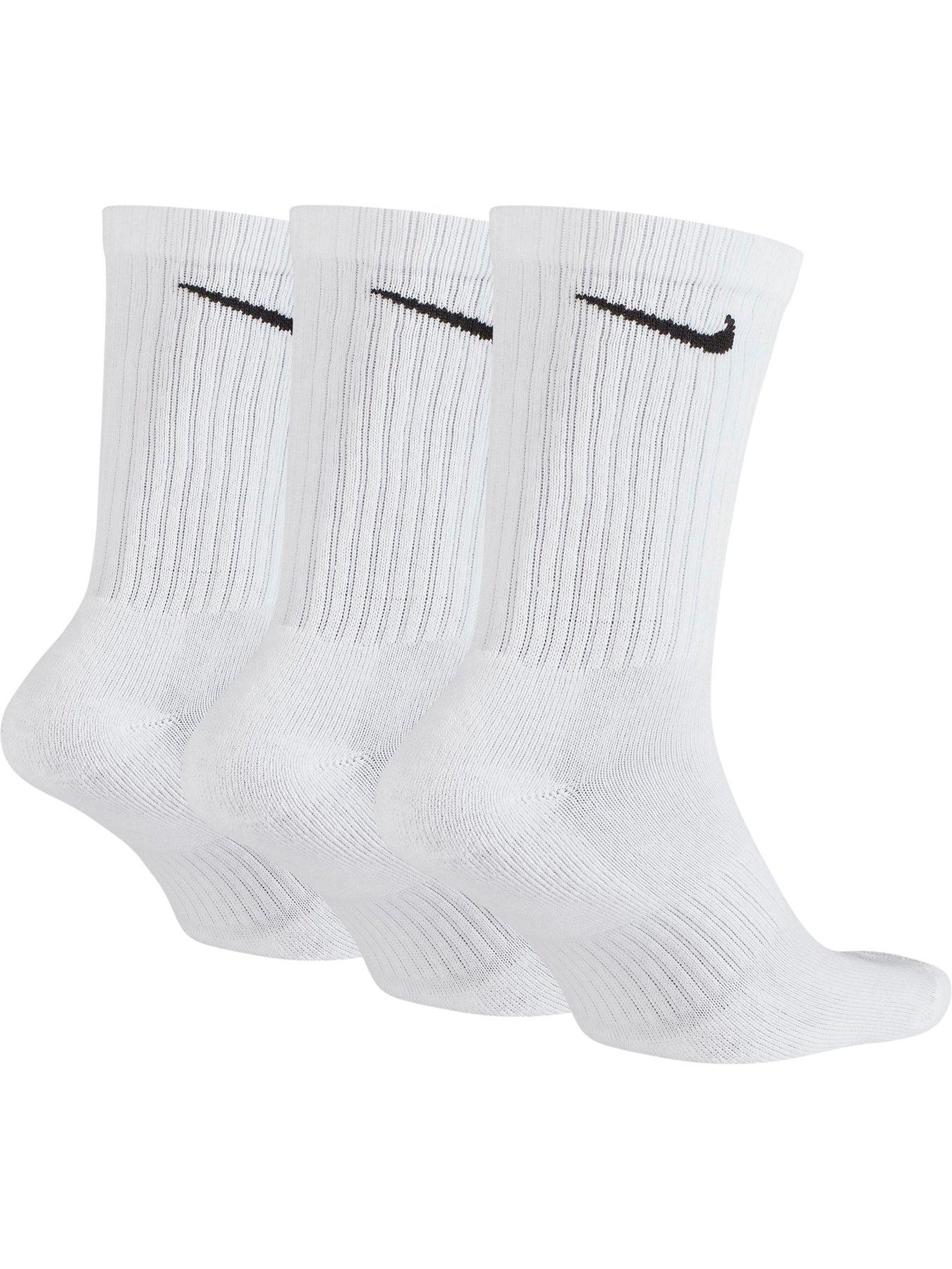 nike cushion crew socks white