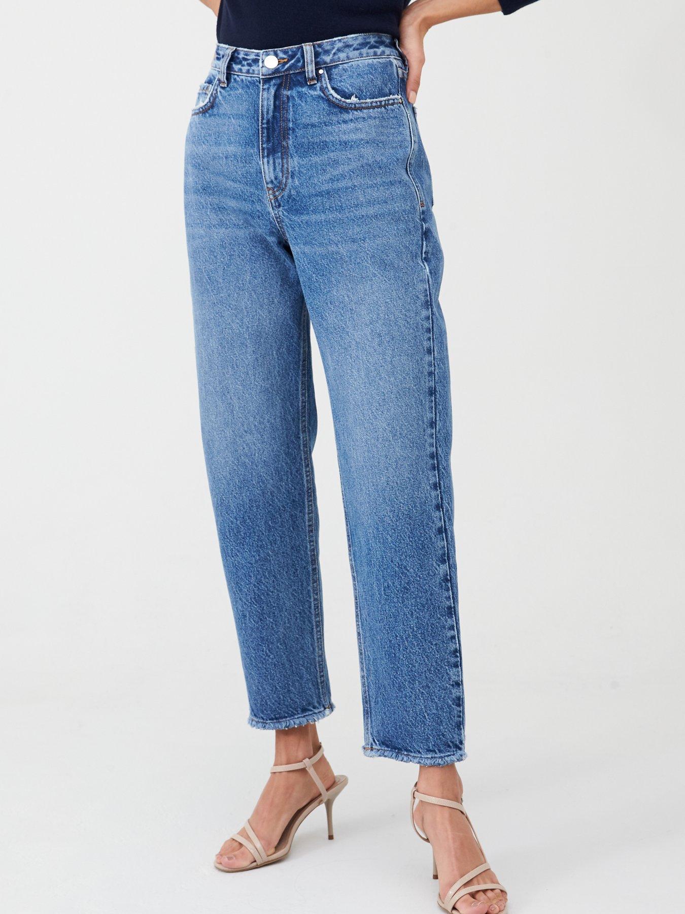 V By Very High Waist Mom Jeans Mid Wash Very Co Uk